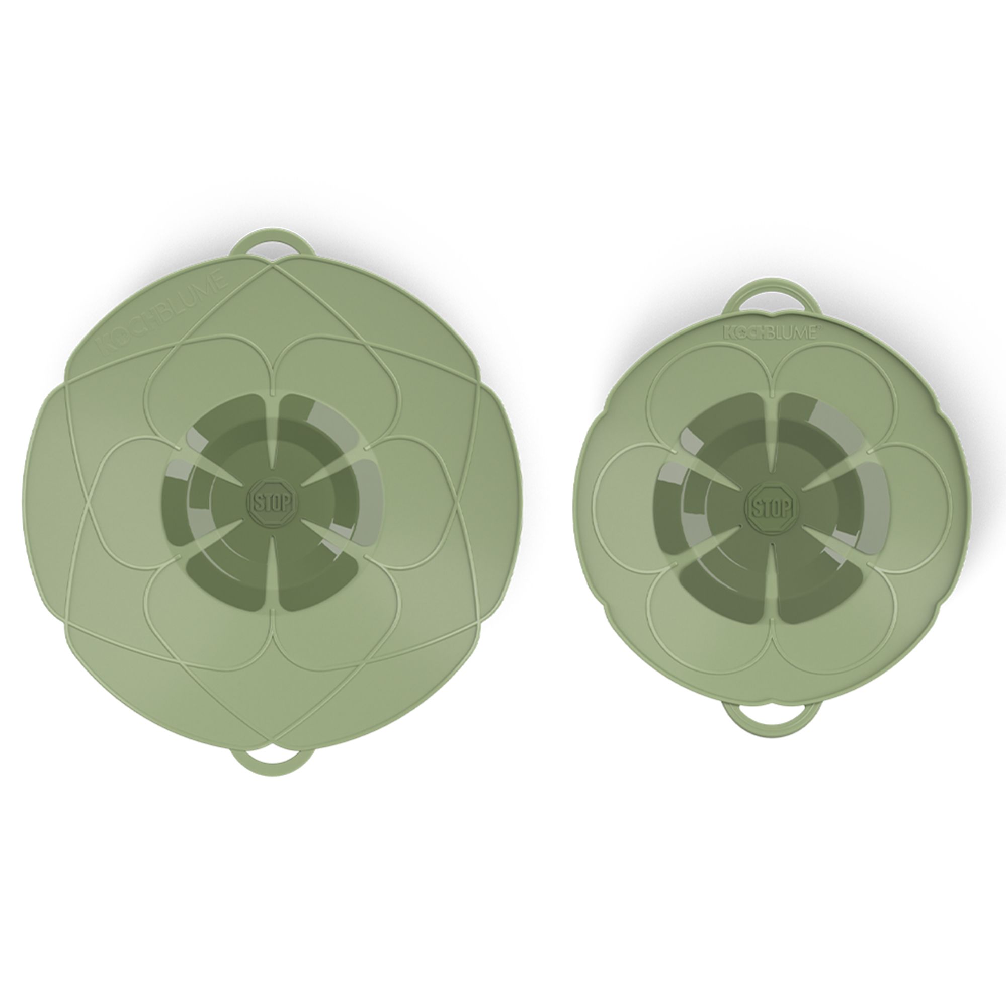 KOCHBLUME® Überkochstopp-Set 1x S, 14-18cm und 1x L, 14-24cm Jubiläums-Edition