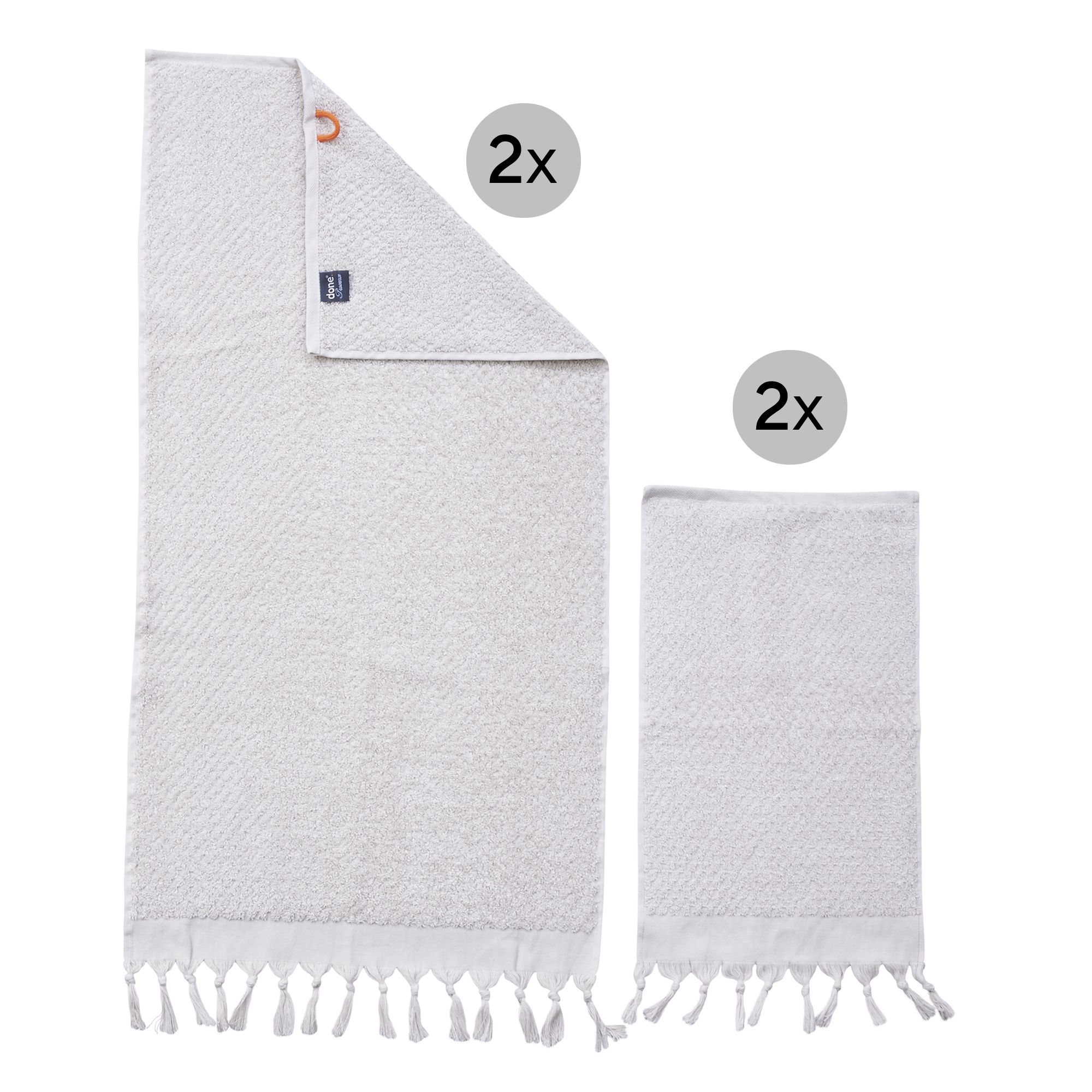 done.® 4tlg. Handtuch-Set PROVENCE HONEYCOMB 100% Baumwolle 30x50cm & 50x100cm