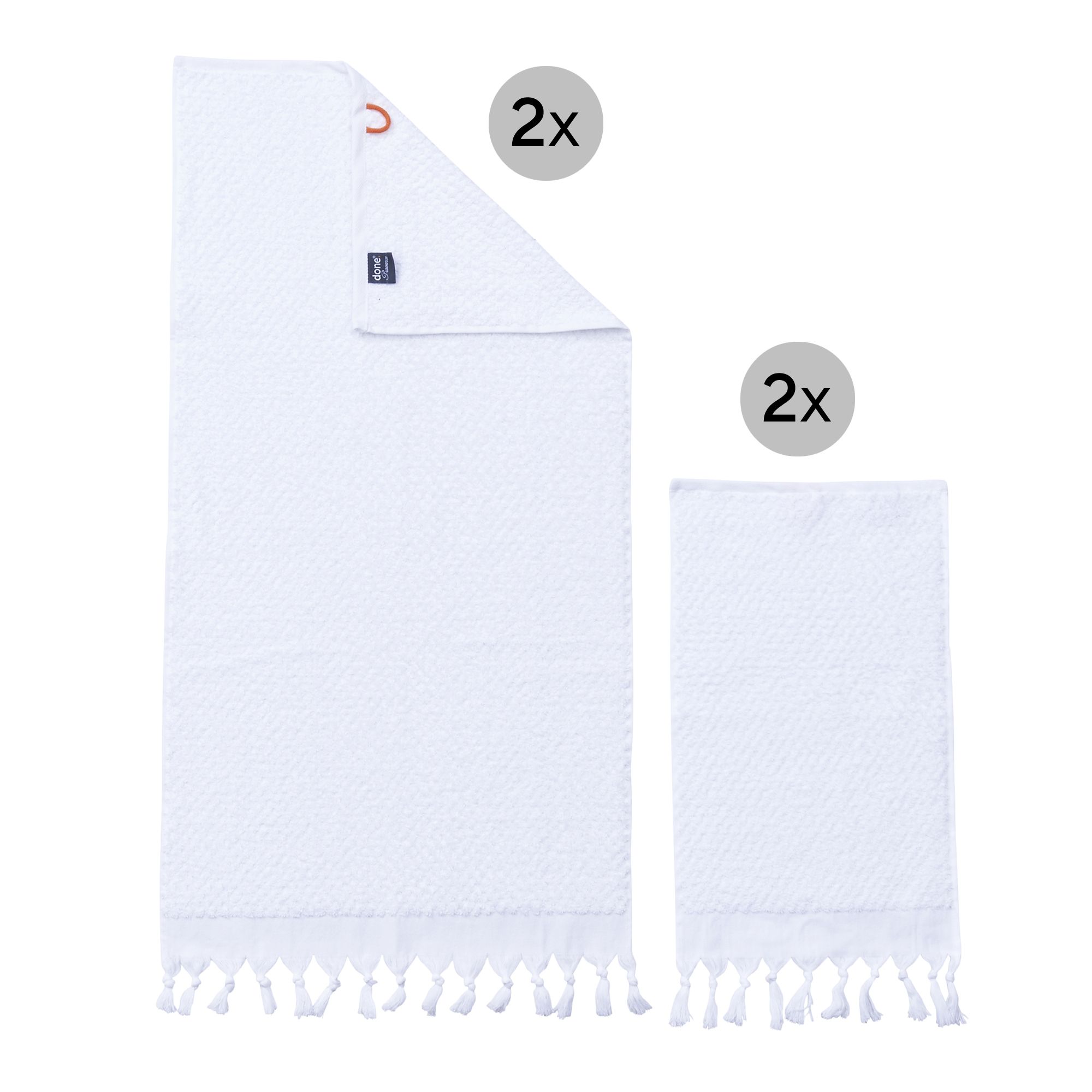 done.® 4tlg. Handtuch-Set PROVENCE HONEYCOMB 100% Baumwolle 30x50cm & 50x100cm