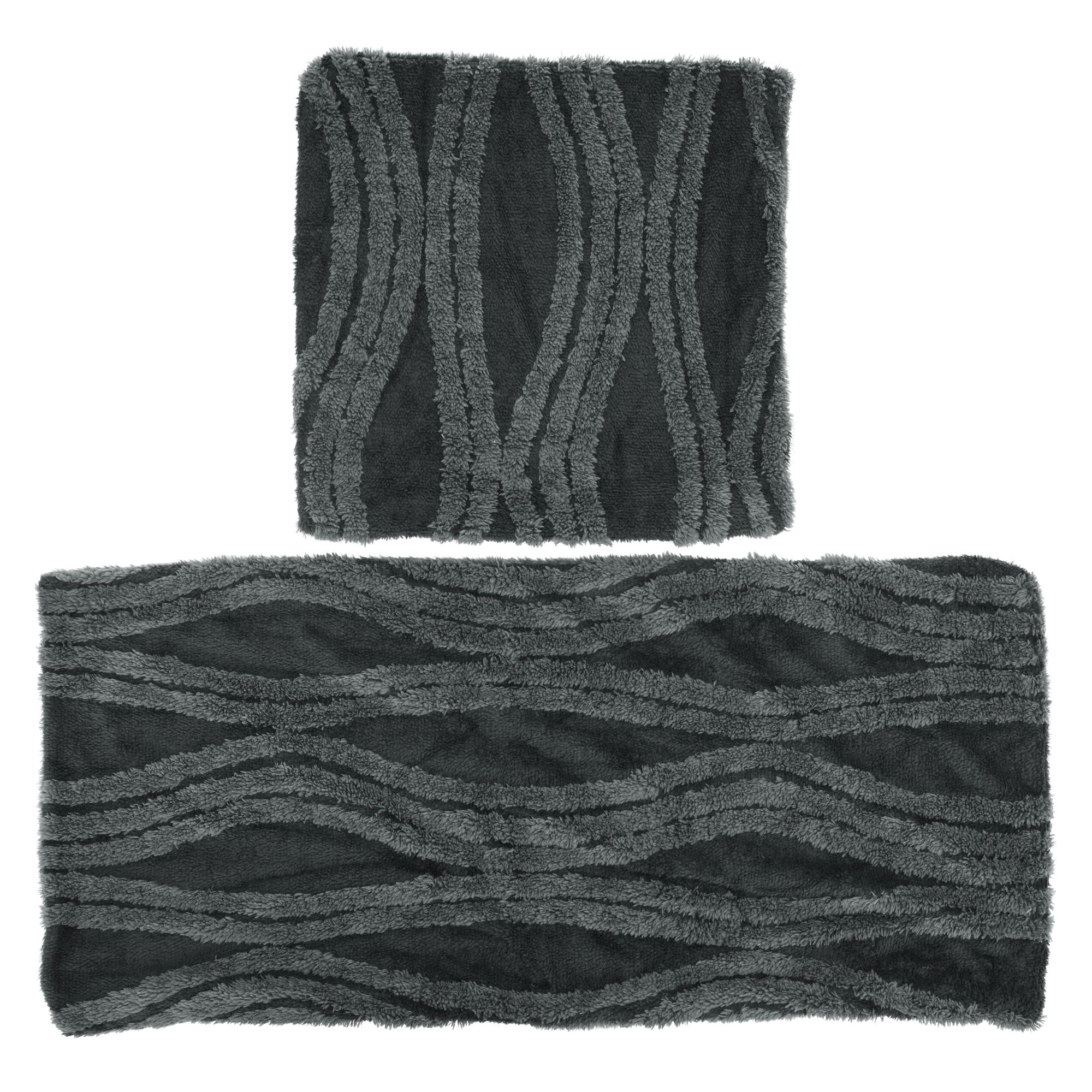 BADIZIO Classic 2 Kissenbezüge Welle Hoch-/Tief-Jacquard 40x40cm & 40x80cm