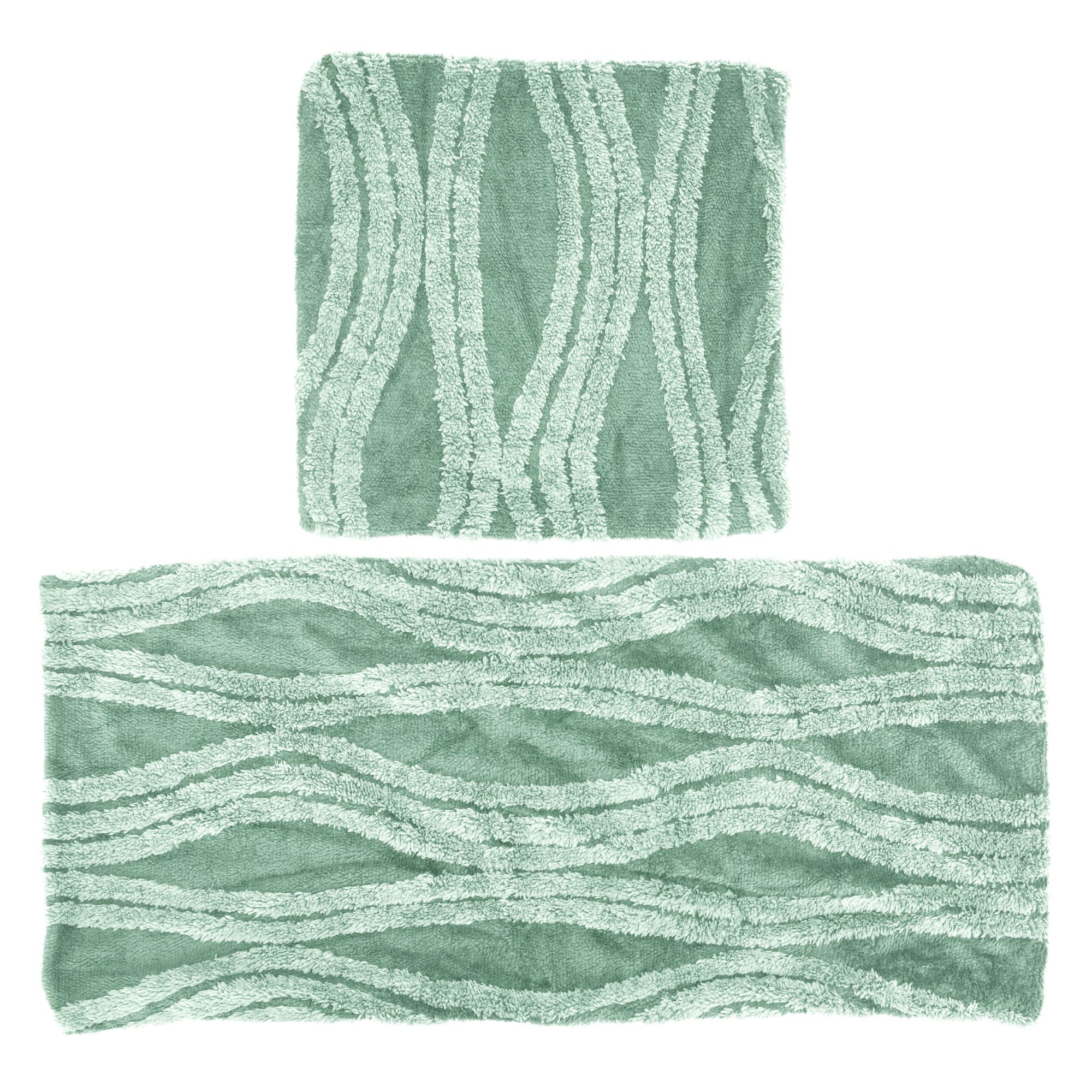 BADIZIO Classic 2 Kissenbezüge Welle Hoch-/Tief-Jacquard 40x40cm & 40x80cm