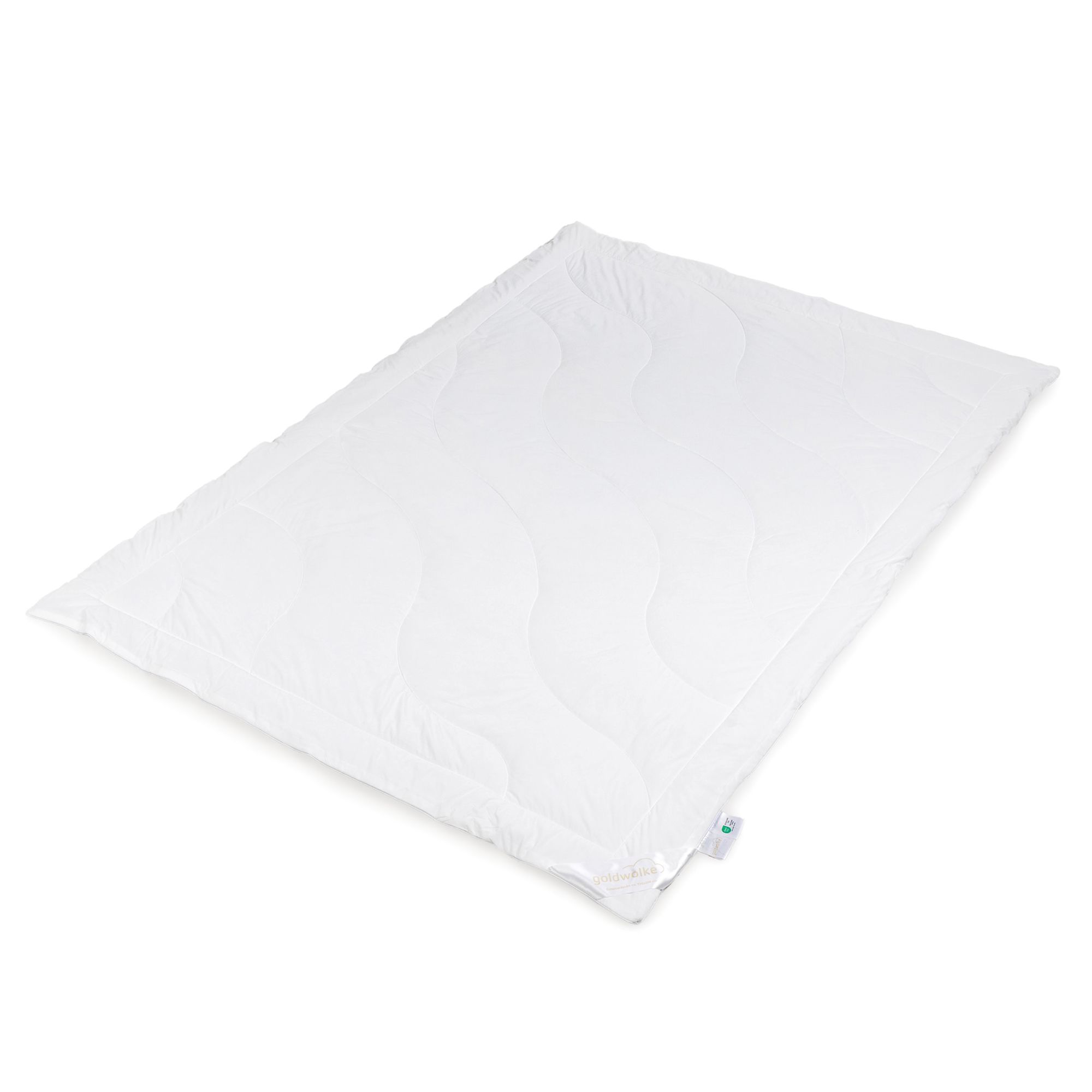 GOLDWOLKE uni Sommerdecke extra leicht kühlende Faser Wellensteppung