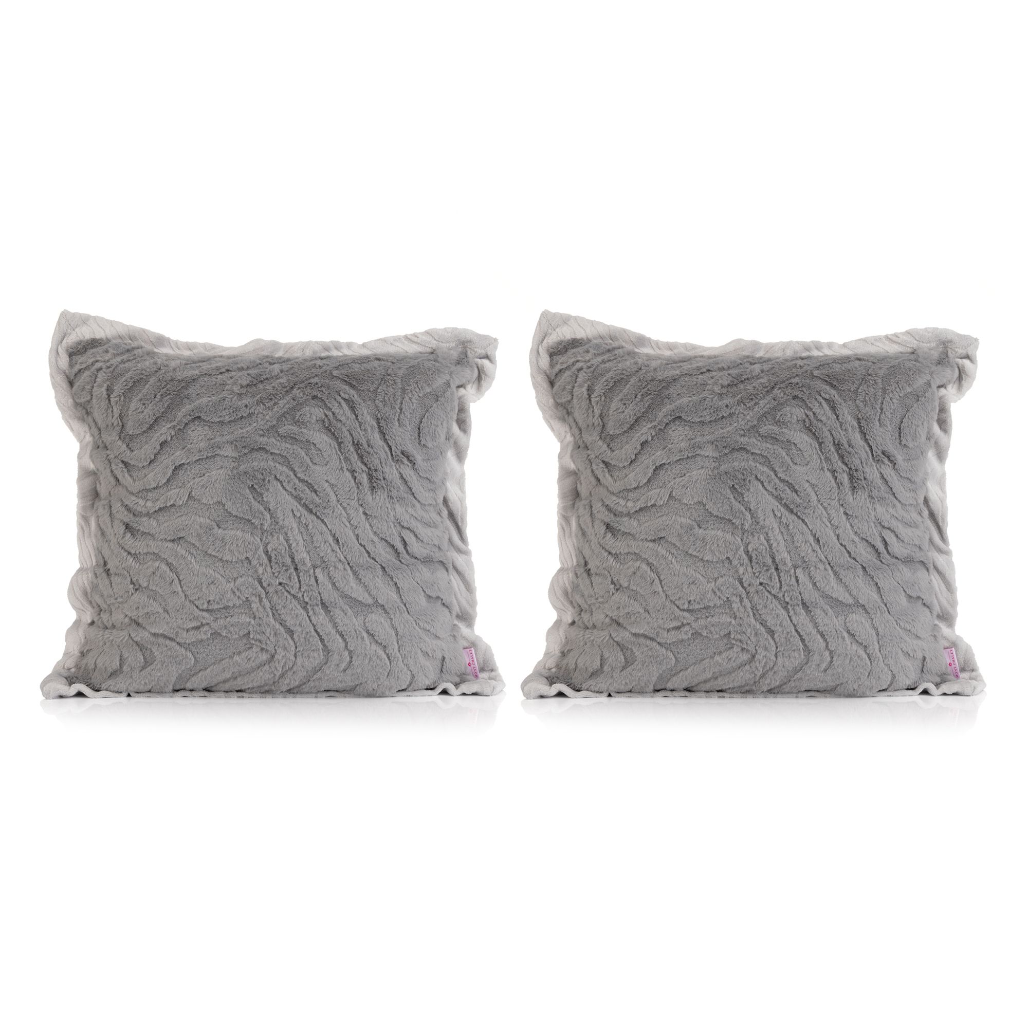 MONT CHALET 2 Kissenhüllen Chinchilla-Stehsaum Jacquard-Fellimitat waschbar, ca. 50x50cm