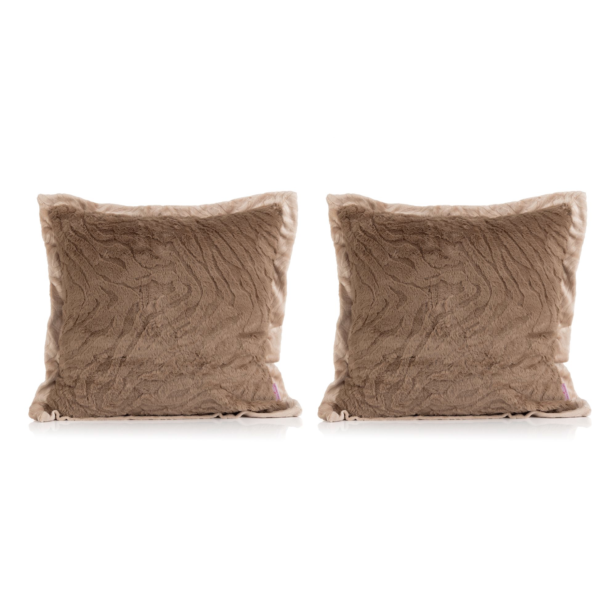 MONT CHALET 2 Kissenhüllen Chinchilla-Stehsaum Jacquard-Fellimitat waschbar, ca. 50x50cm