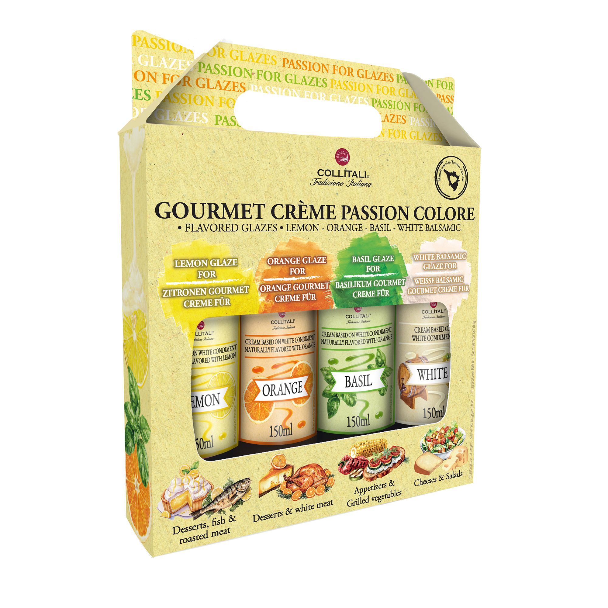  COLLÍTALI® Gourmet Cremes Set "Passion Colore" 4 versch. Sorten Inhalt 4x 150ml