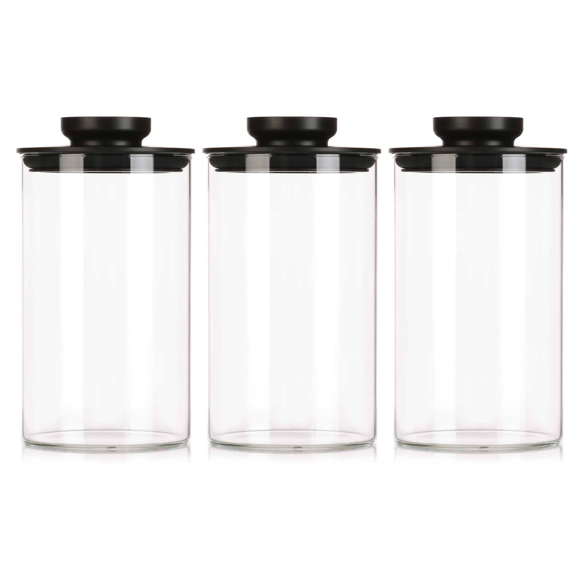 LocknLock 3 Vorratsgläser aus Borosilikatglas mit One Touch Deckel je 1L Volumen