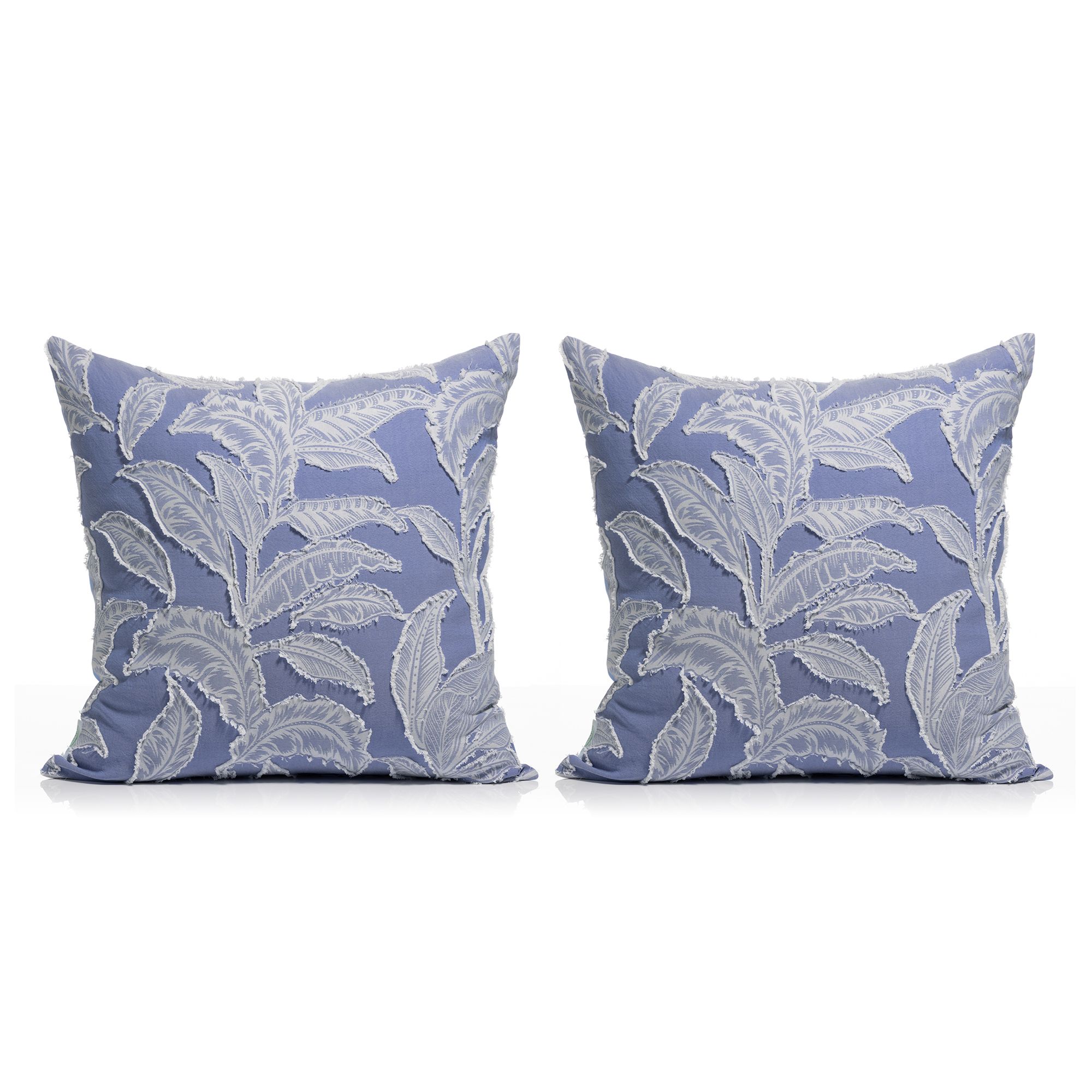 SOFT WAVE 2 Dekokissenhüllen Blätter & Streifen MF Strukturmix waschbar, ca. 50x50cm