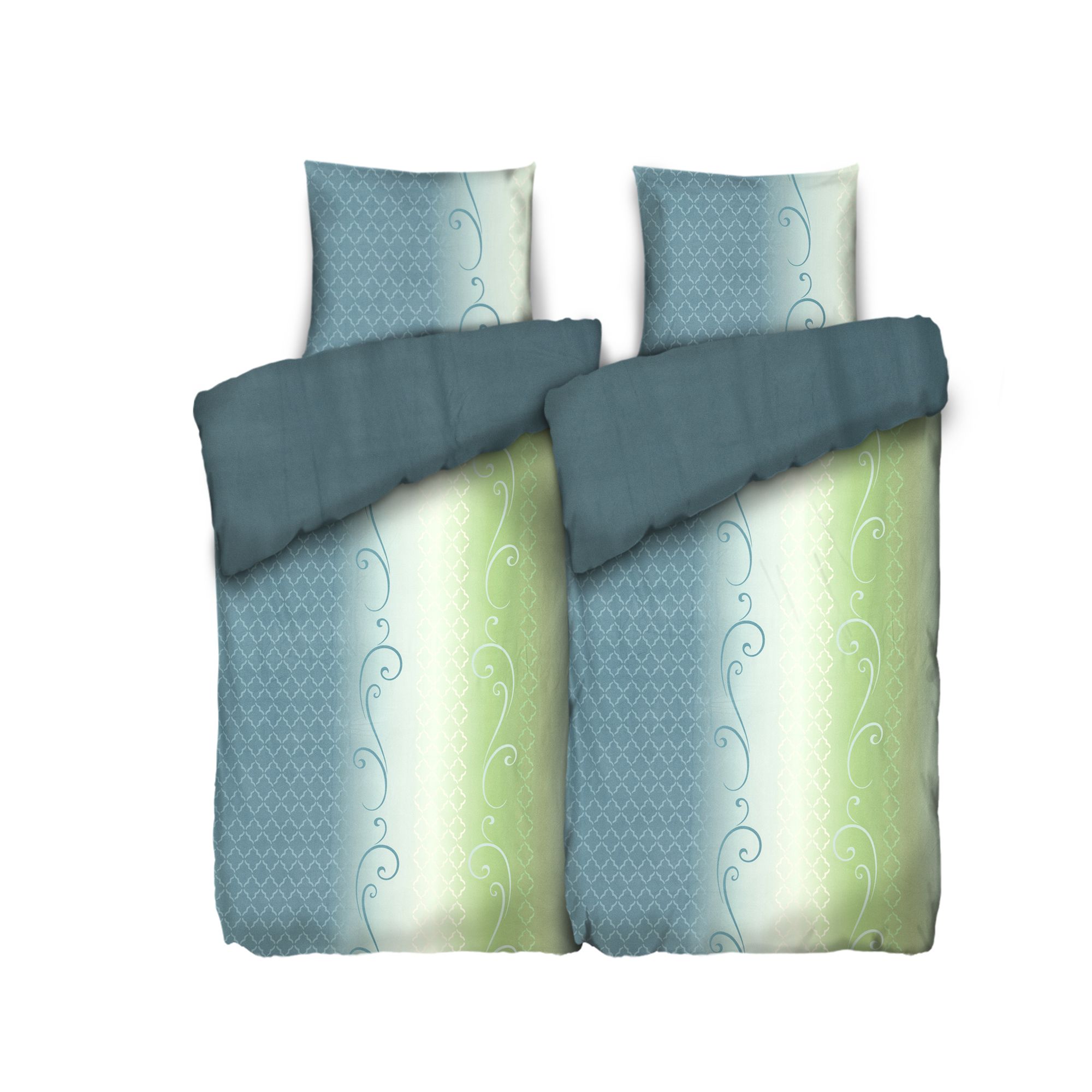 WINTERENGEL Premium Wendebettwäsche Farbverlauf Mikrofaser Flanell Doppelbett, 4tlg.
