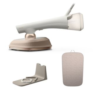 PHILIPS OneTurn 2in1 Bügeleisen & Steamer inkl. Bügelmatte & Fusselrasierer