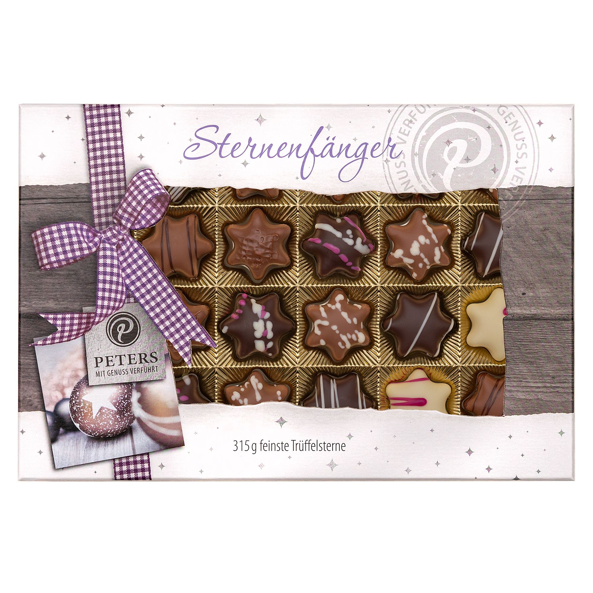 PETERS Trüffelstern-Mischung Pralinen 6 versch. Sorten Inhalt 315g, 24 Stk.