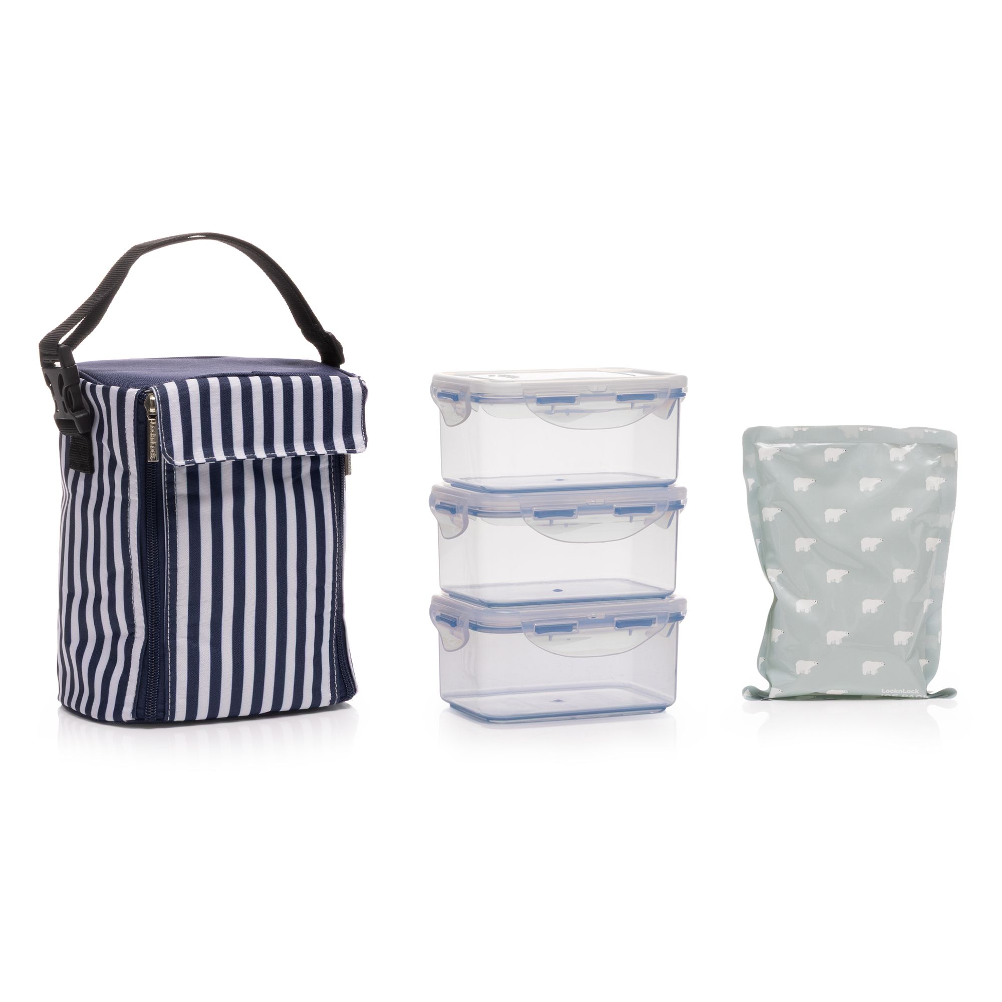 LocknLock 3 Frischhaltedosen je 600ml inkl. Kühltasche & Kühlpack