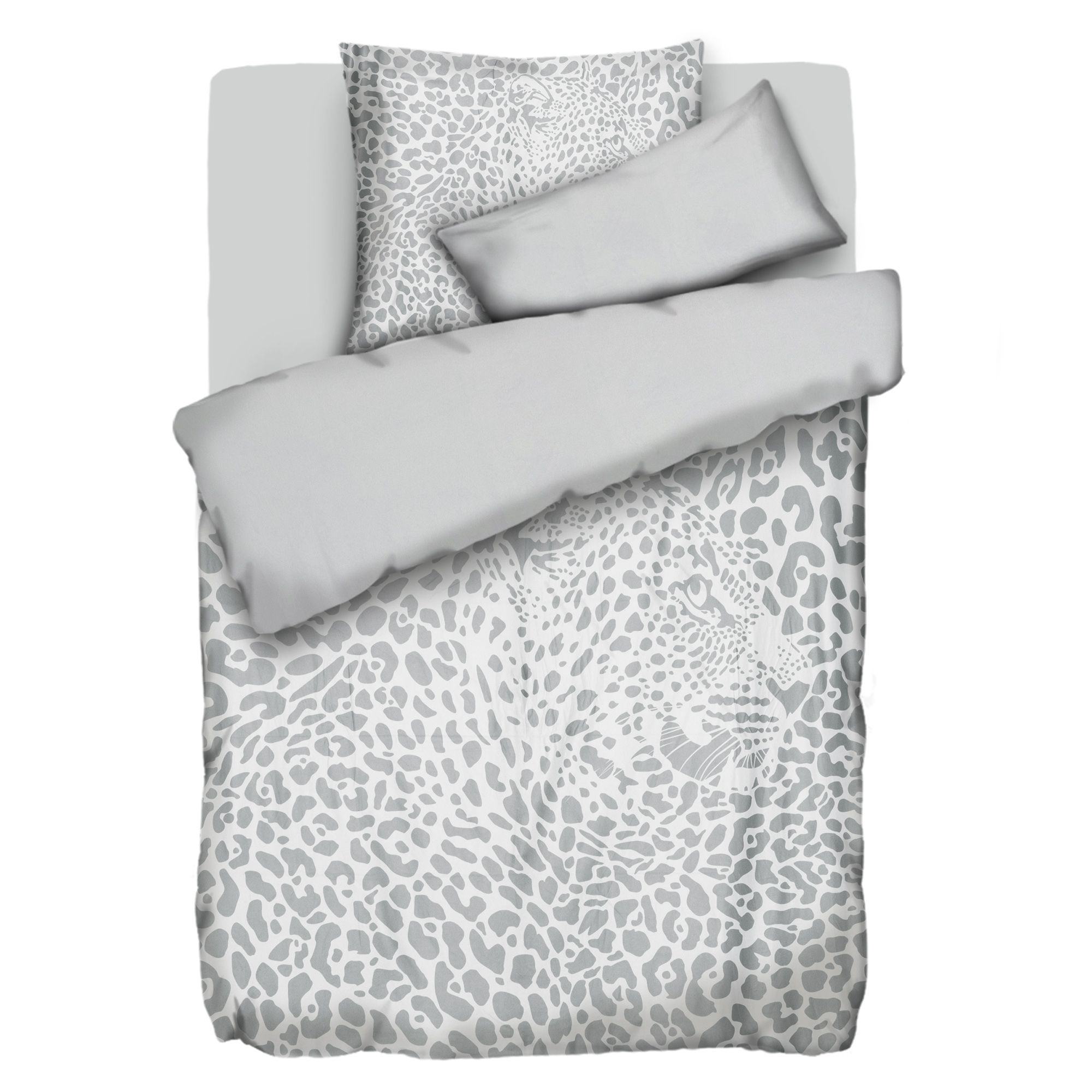 WINTERENGEL Wendebettwäsche versteckter Leo Mikrofaser Flanell Einzelbett, 4tlg.