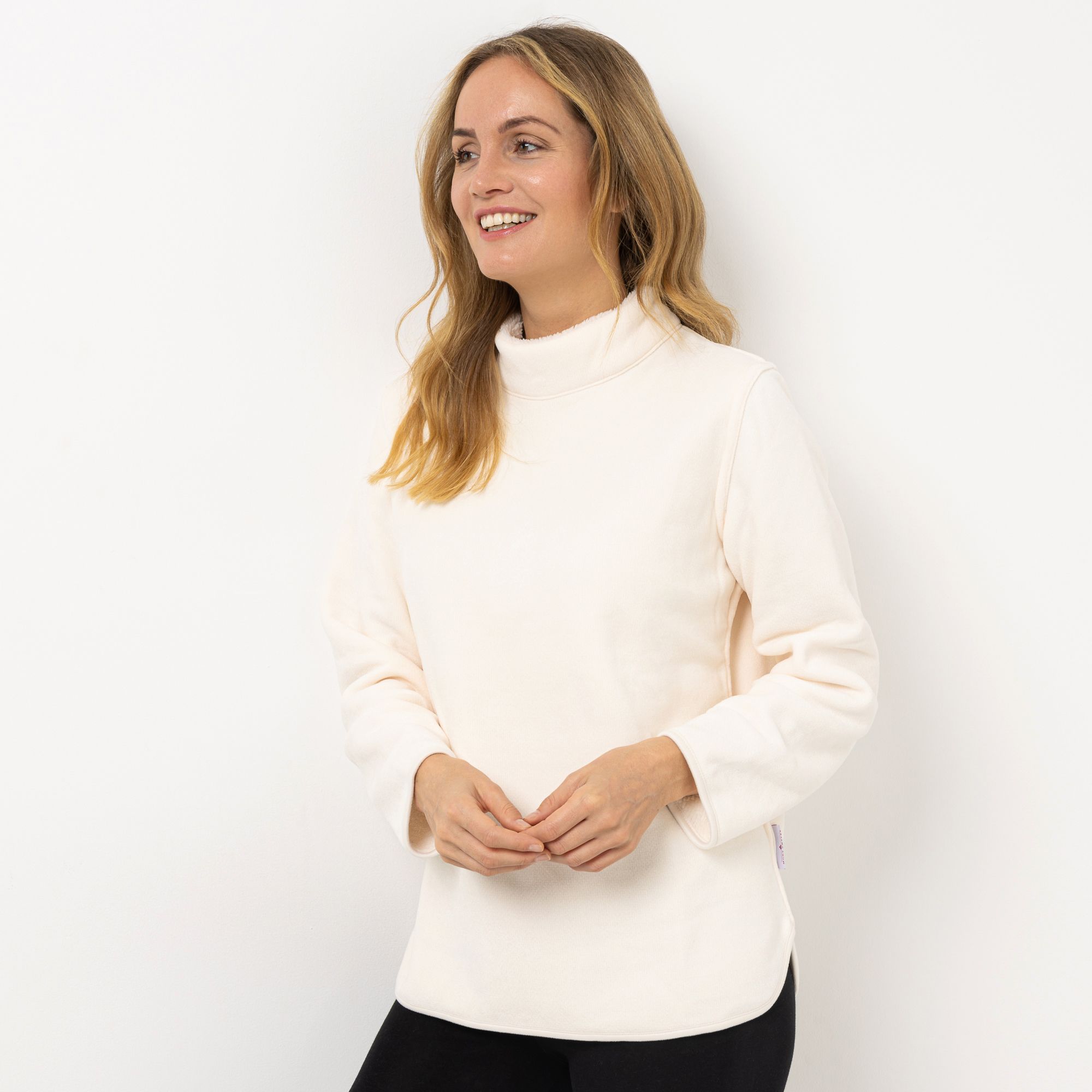 MONT CHALET Damen-Pullover wendbar Mikrofaser Edelplüsch Stehkragen