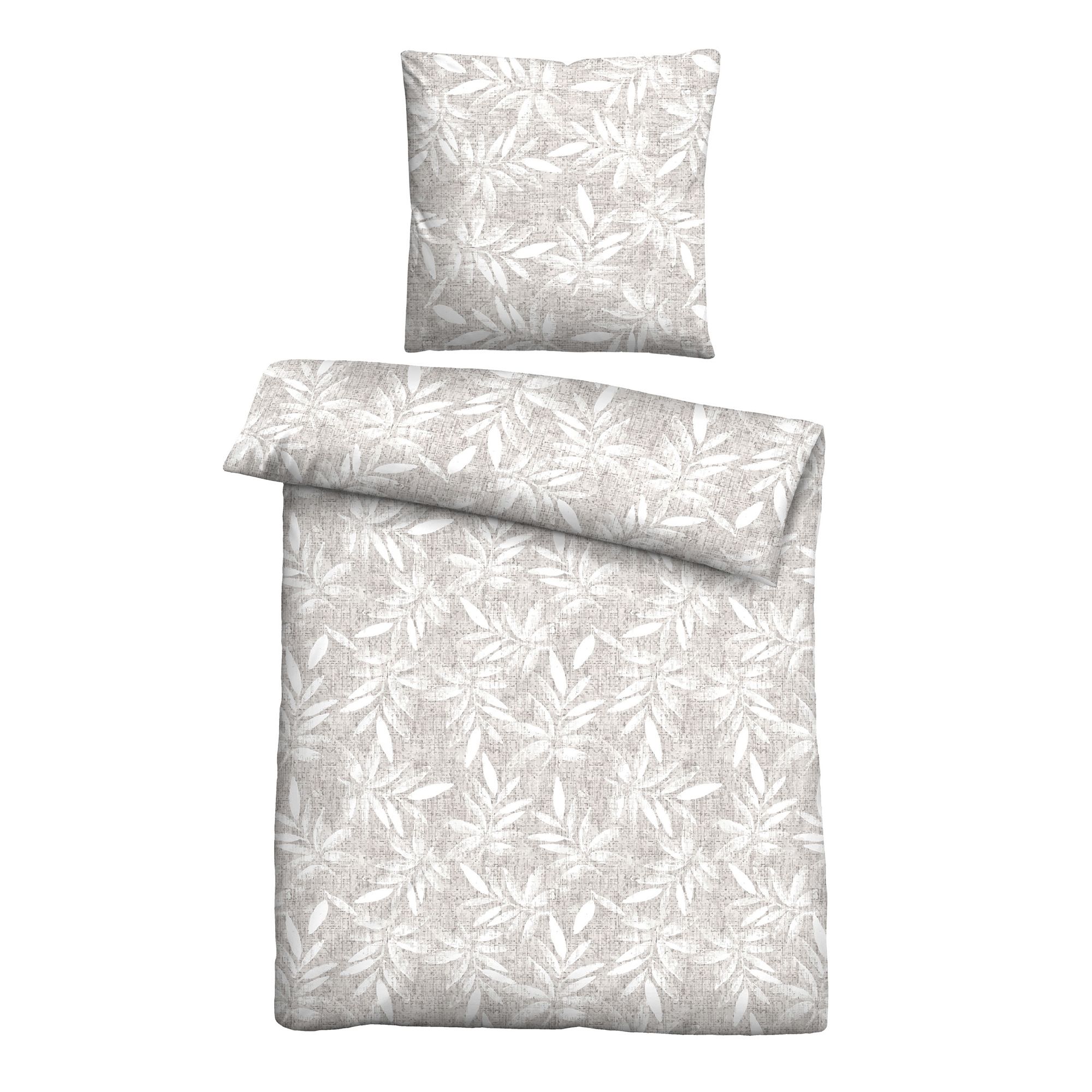 Castell® Bettwäsche Blätter Baumwoll Feinbiber Einzelbett, 2tlg.