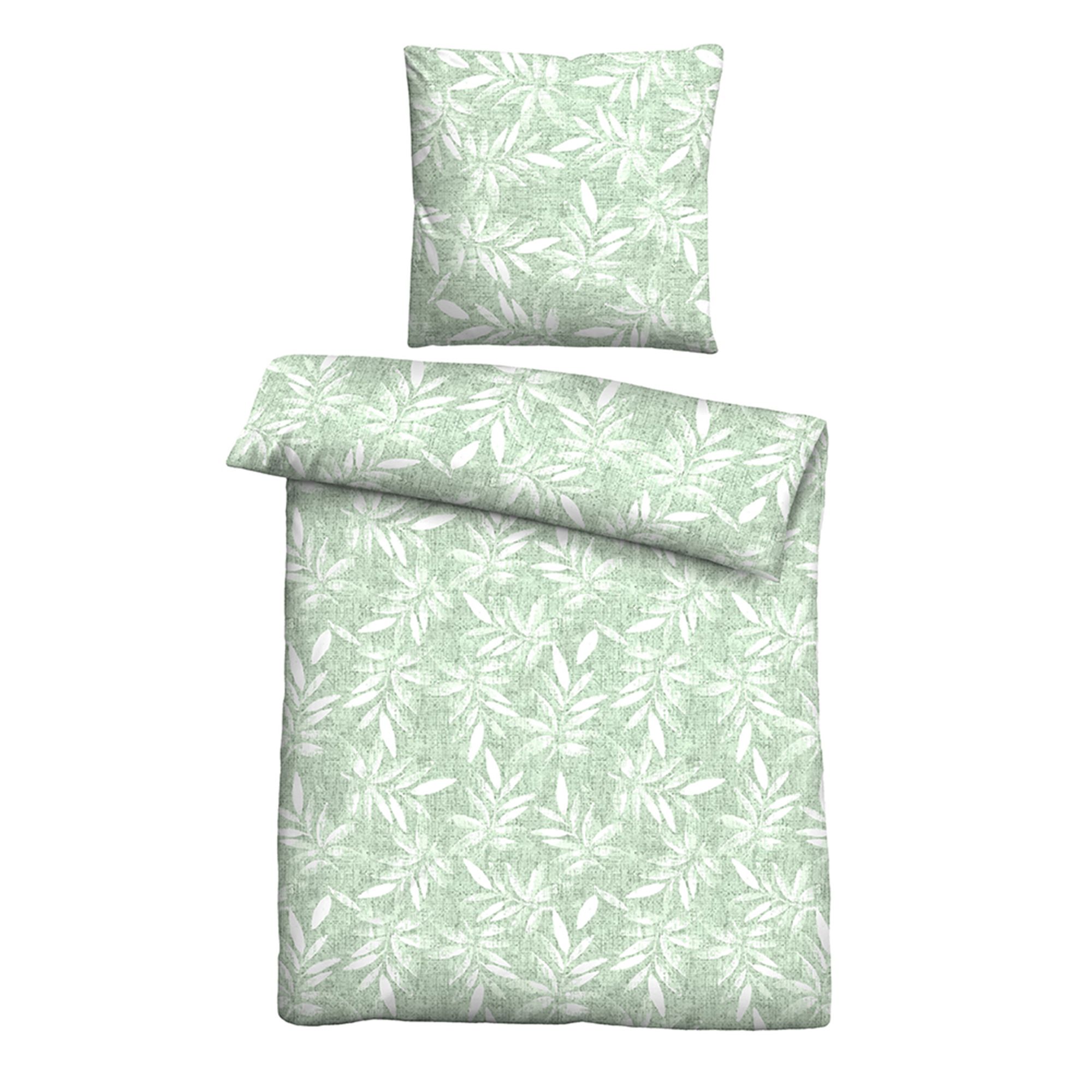 Castell® Bettwäsche Blätter Baumwoll Feinbiber Einzelbett, 2tlg.