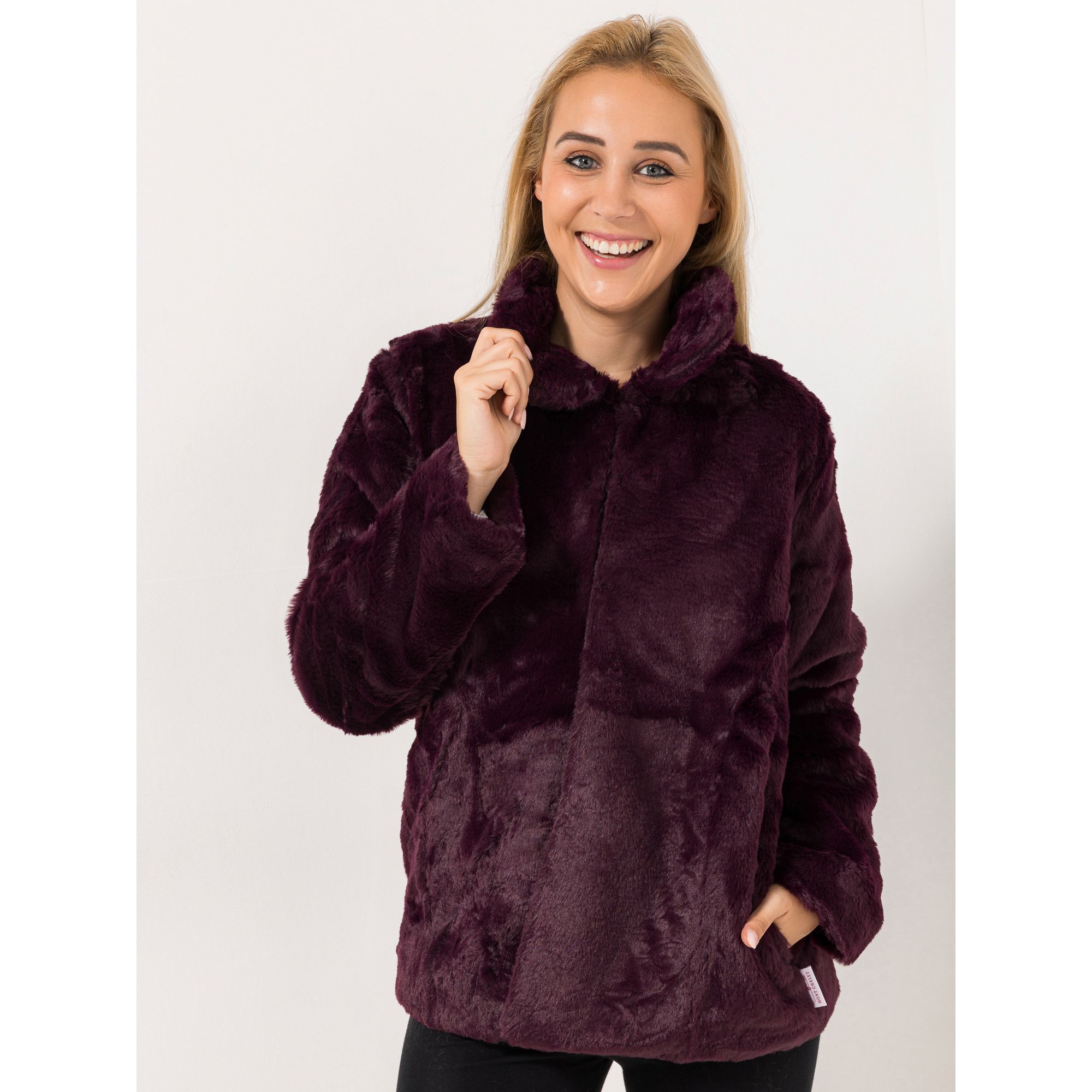 MONT CHALET Damen-Jacke Fellimitat Mikrofaser Hakenverschluss
