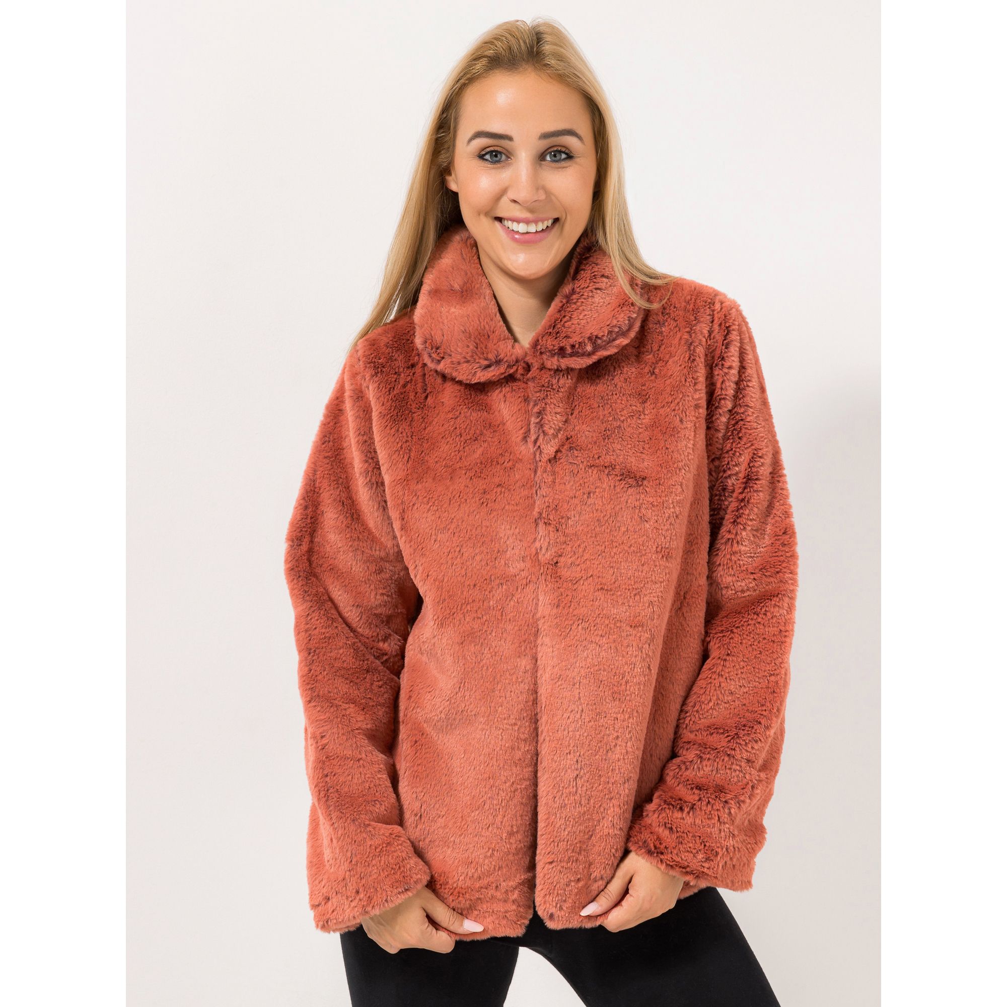 MONT CHALET Damen-Jacke Fellimitat Mikrofaser Hakenverschluss