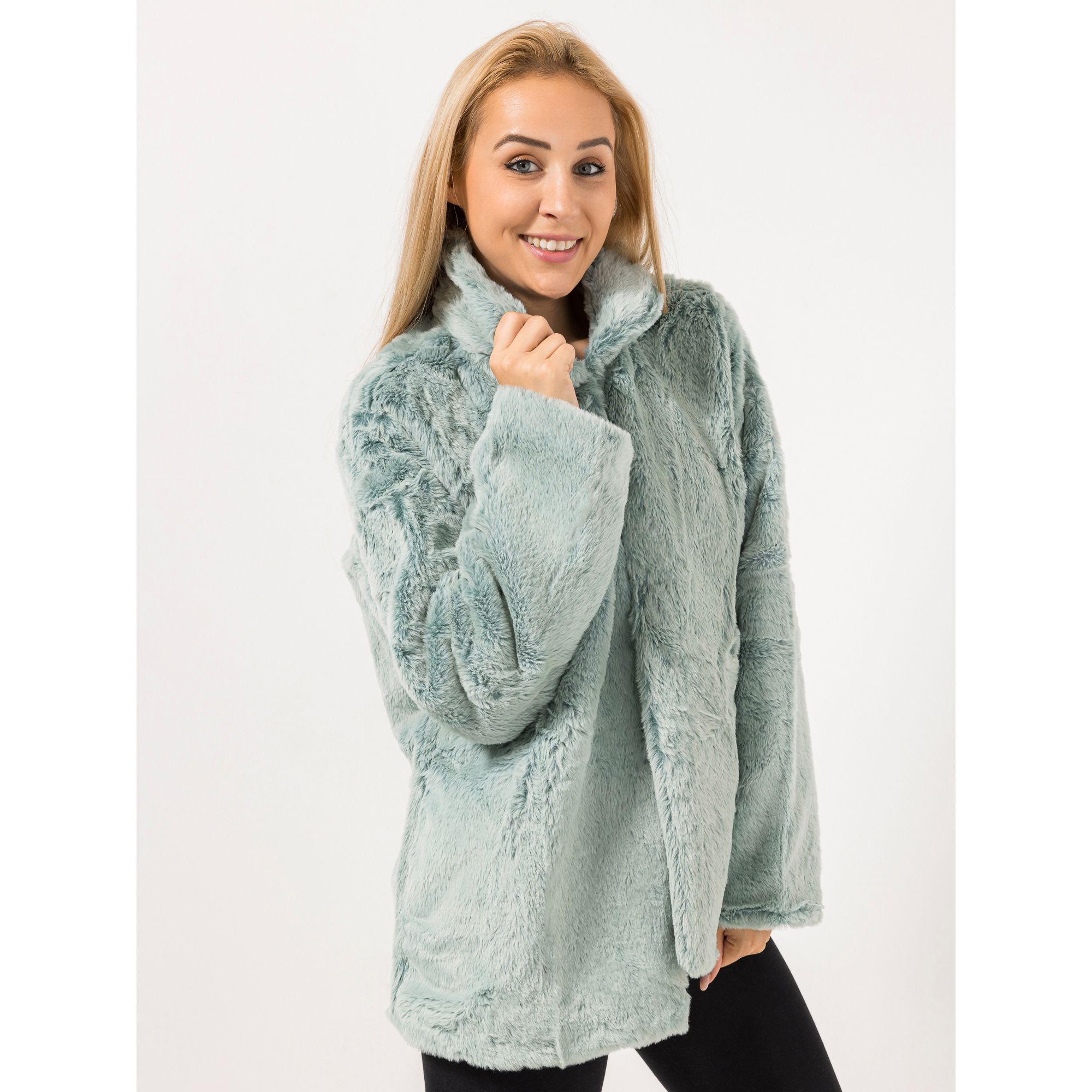 MONT CHALET Damen-Jacke Fellimitat Mikrofaser Hakenverschluss