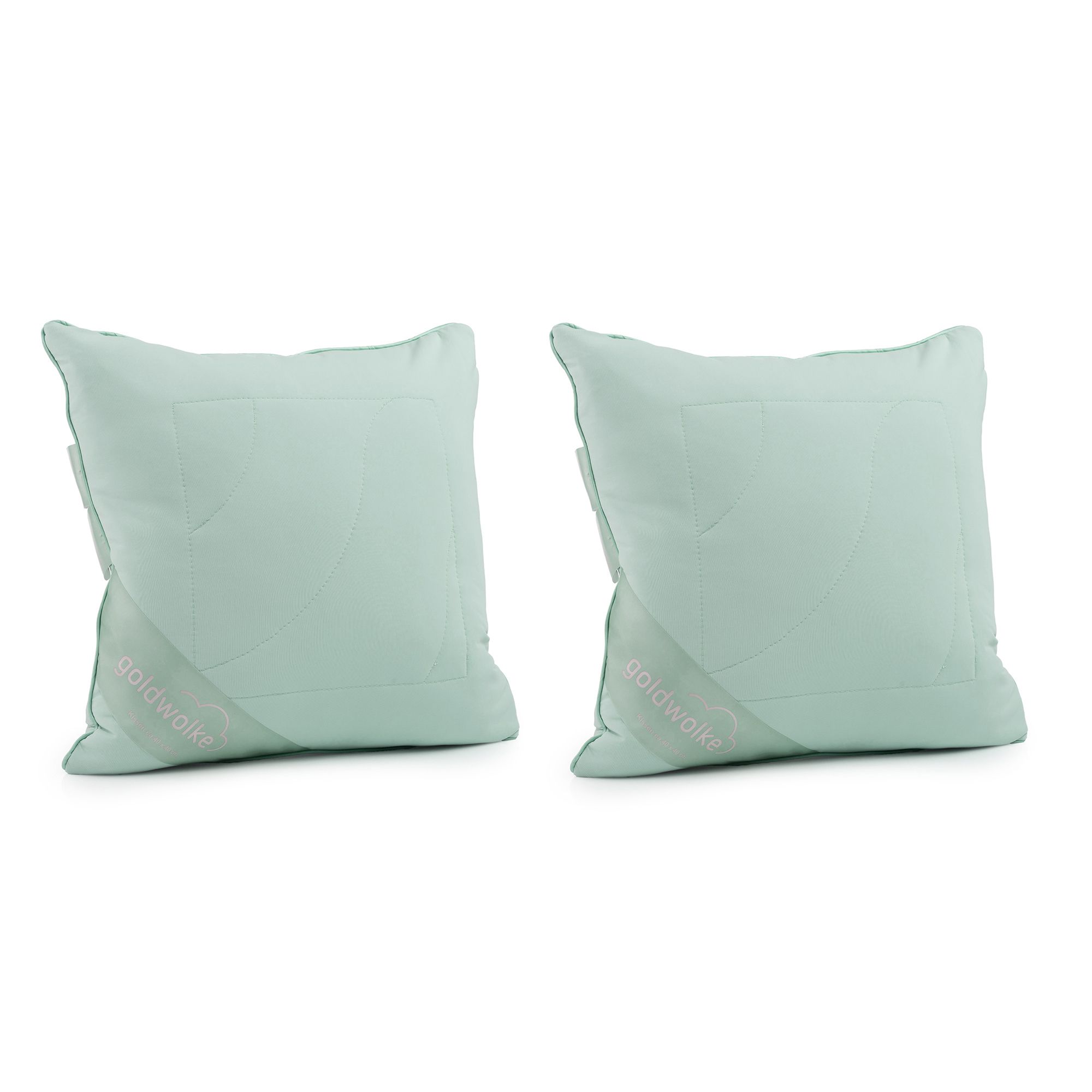 GOLDWOLKE 2 Kissenhüllen kühlende Faser f.Allergiker geeignet