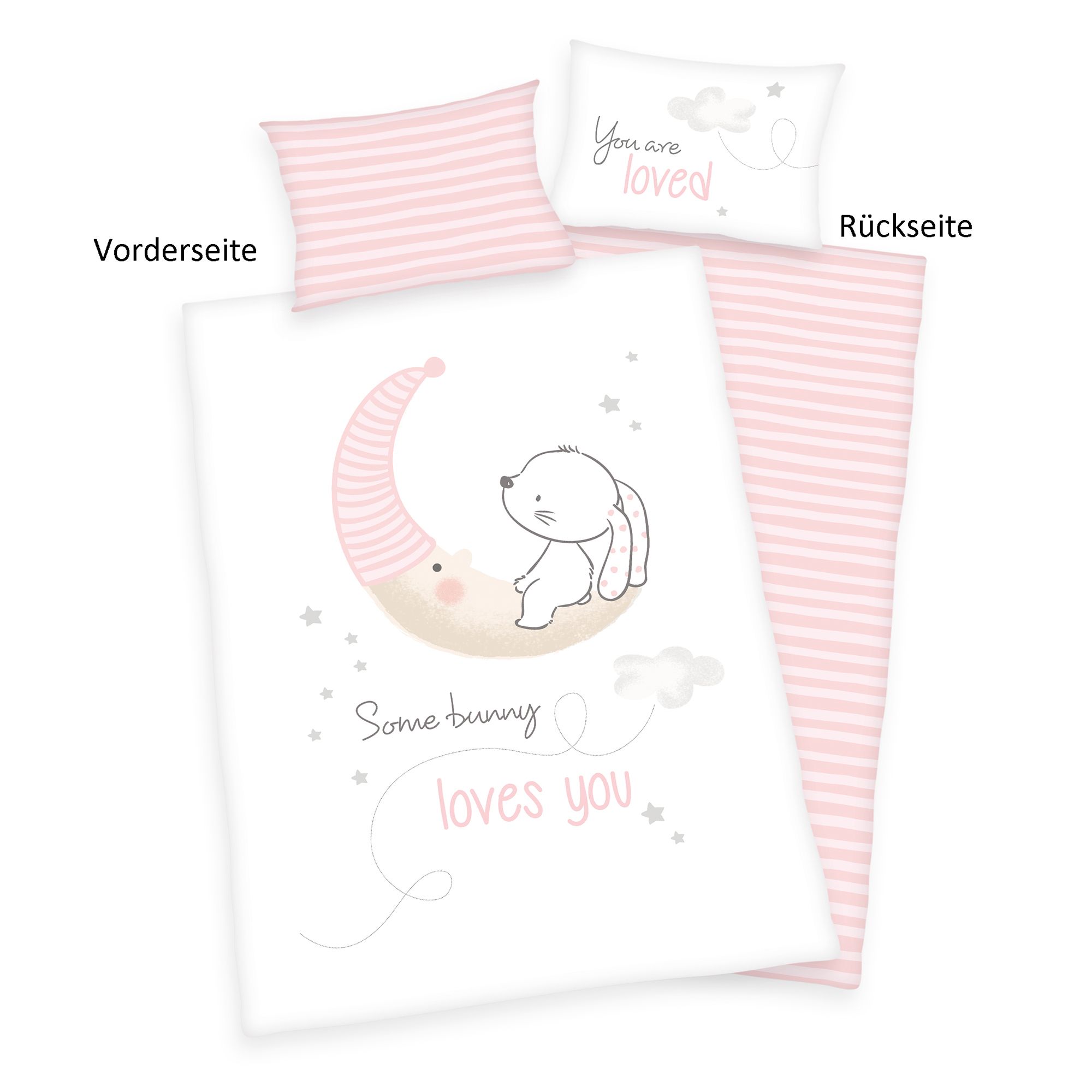 babybest® Wendebettwäsche kleiner Hase Baumwoll Renforcé Einzelbett, 2tlg.