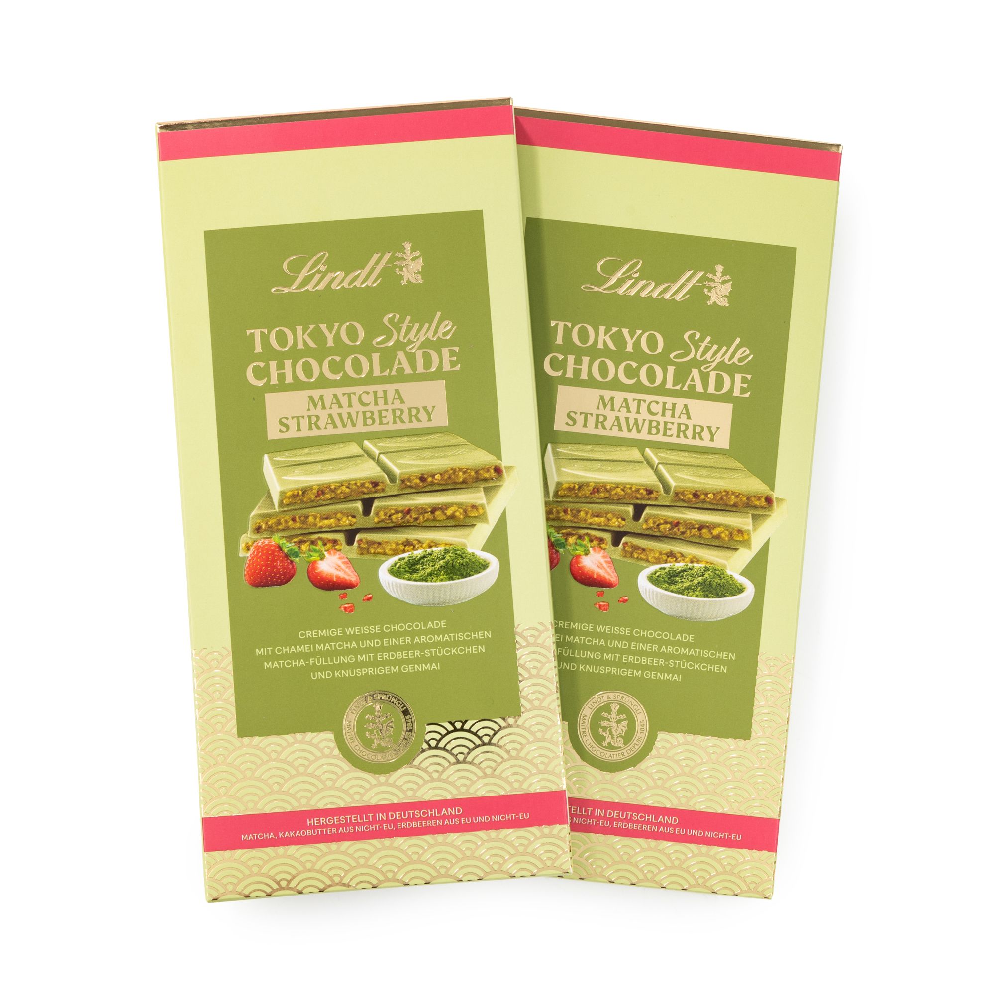  LINDT Tokyo Style Tafel Set Strawberry Matcha exklusiv für QVC Inhalt 290g, 2 Stk.