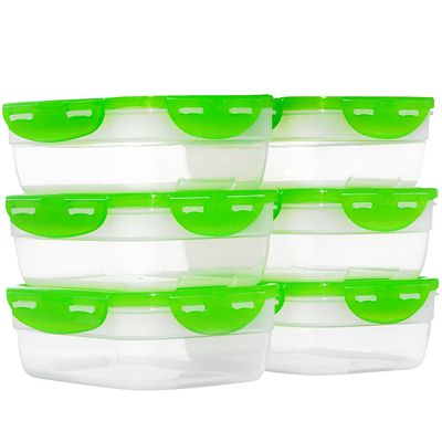 LocknLock 6 Frischhaltedosen mit Metallic-Deckel stapelbar je 1,2L Volumen