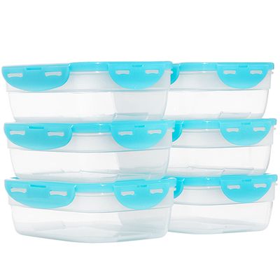 LocknLock 6 Frischhaltedosen mit Metallic-Deckel stapelbar je 1,2L Volumen