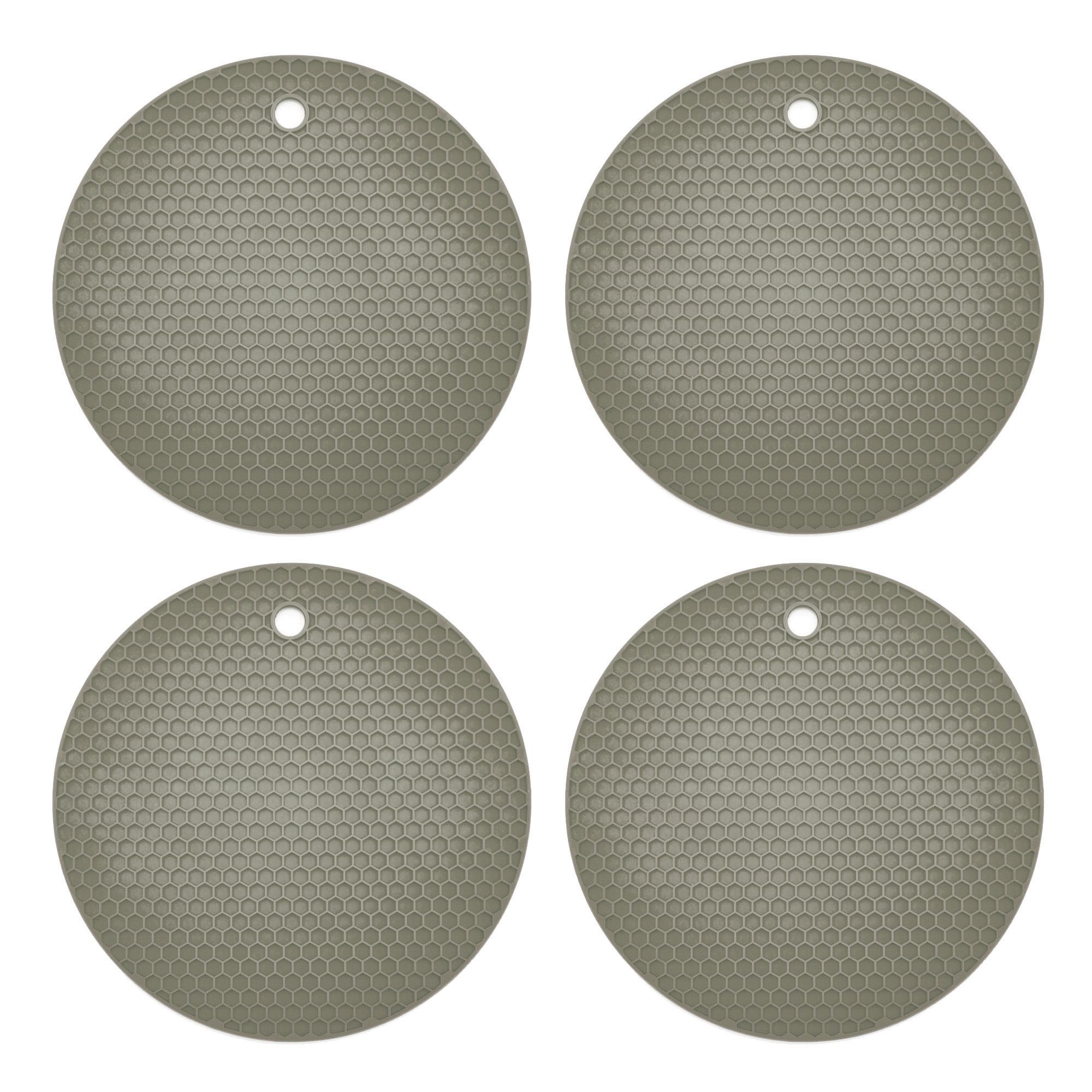KOCHBLUME® Silikon-Untersetzer rund Ø ca. 18cm Wabenstruktur 4 Stück