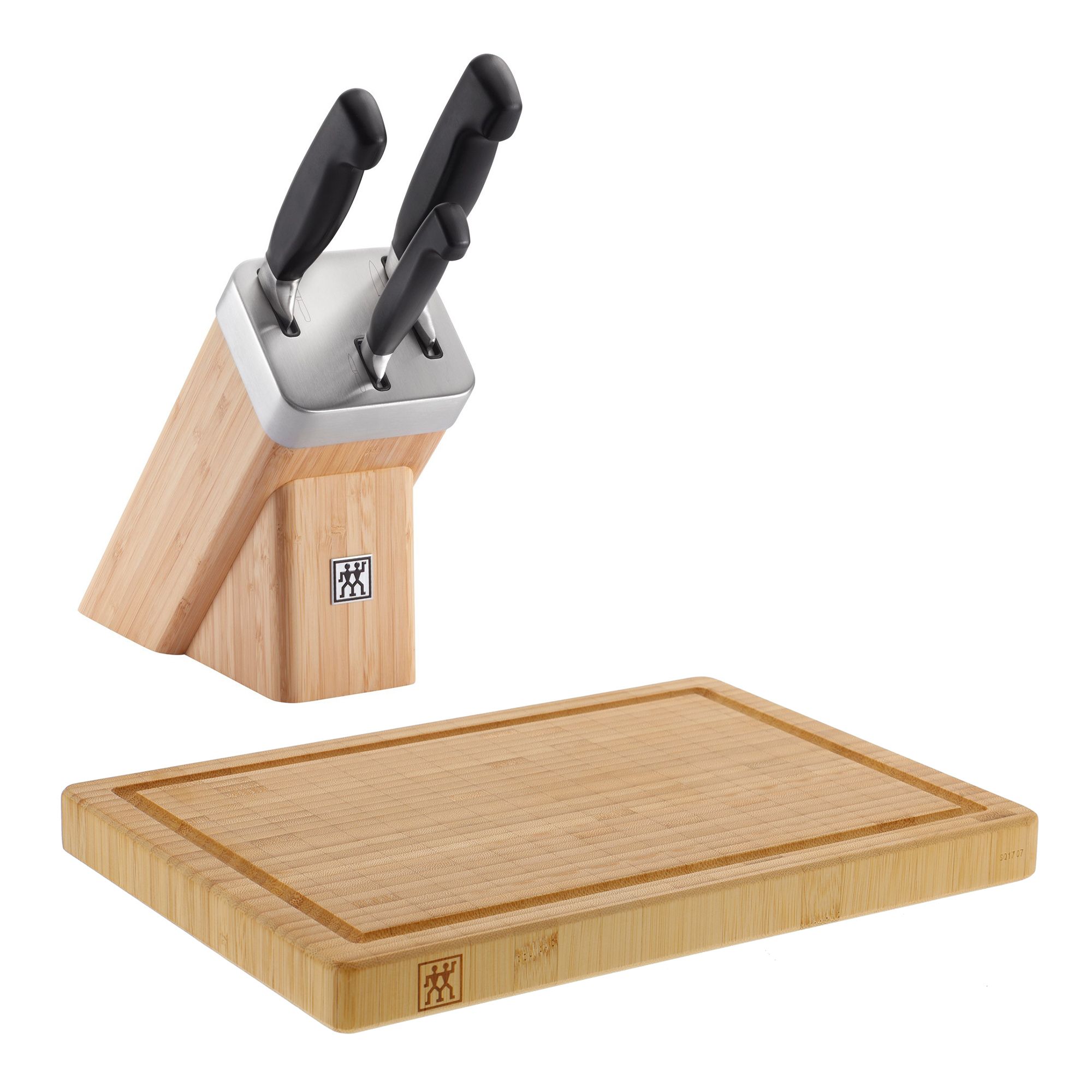ZWILLING® Messerblock-Set 5tlg. inkl. 3 Messer & Schneidebrett  selbstschärfend | Messersets