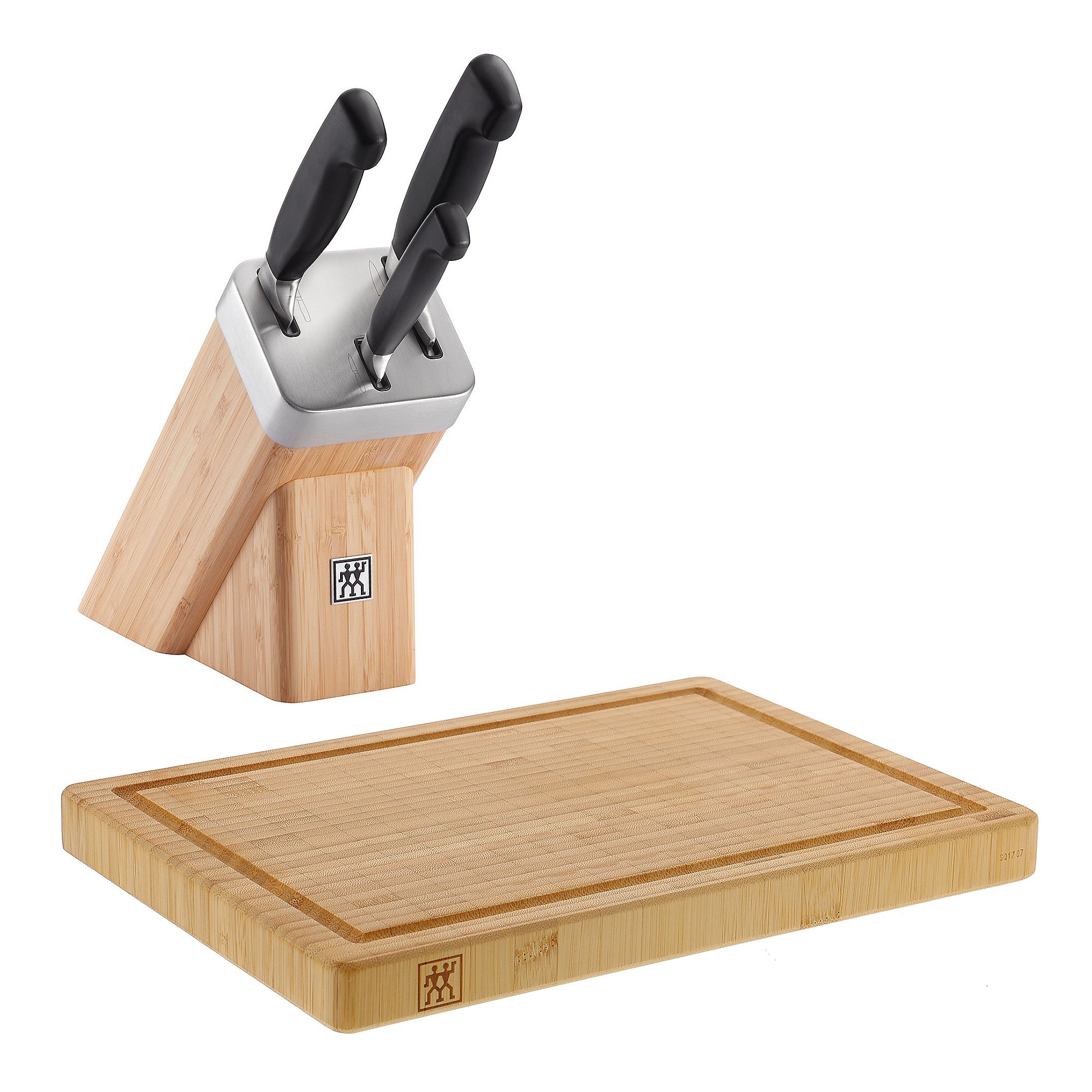 ZWILLING® Messerblock-Set 5tlg. inkl. 3 Messer & Schneidebrett  selbstschärfend