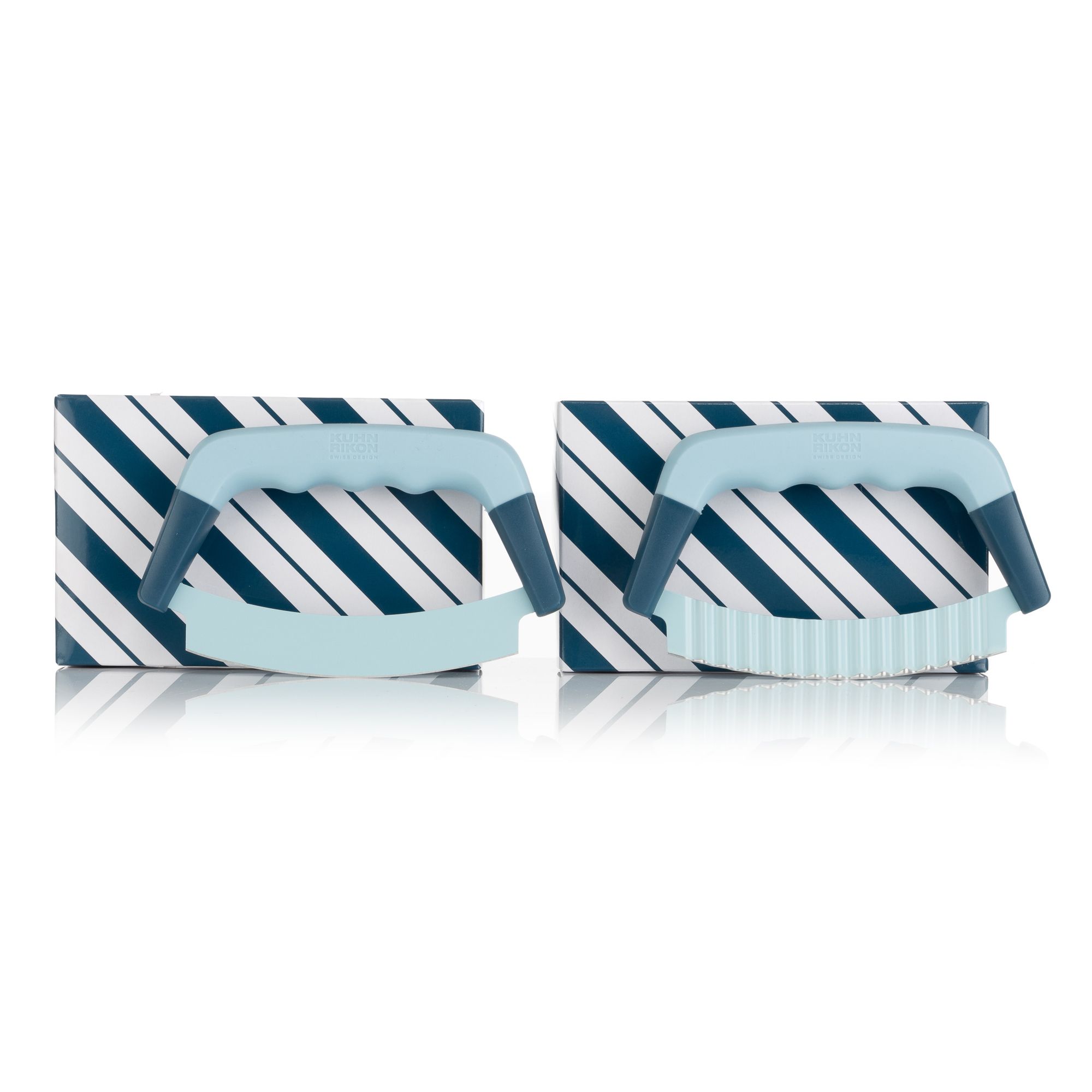 KUHN RIKON Wiegemesser-Set 1 x geriffelte Klinge 1 x gerade Klinge inklusive Geschenkbox