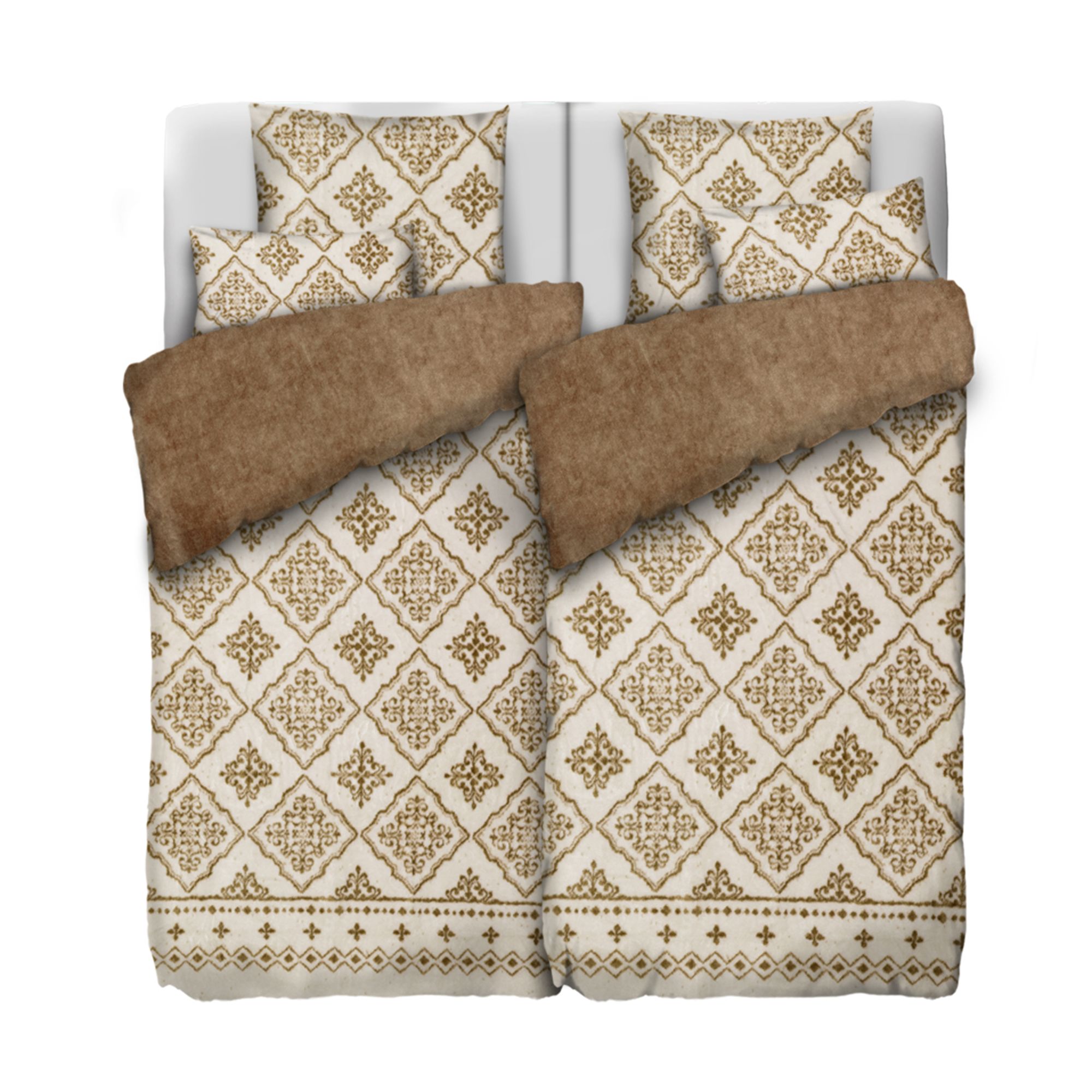 BADIZIO Classic Wendebettwäsche Jacquard Mikrofaser Plüsch Doppelbett, 6tlg.