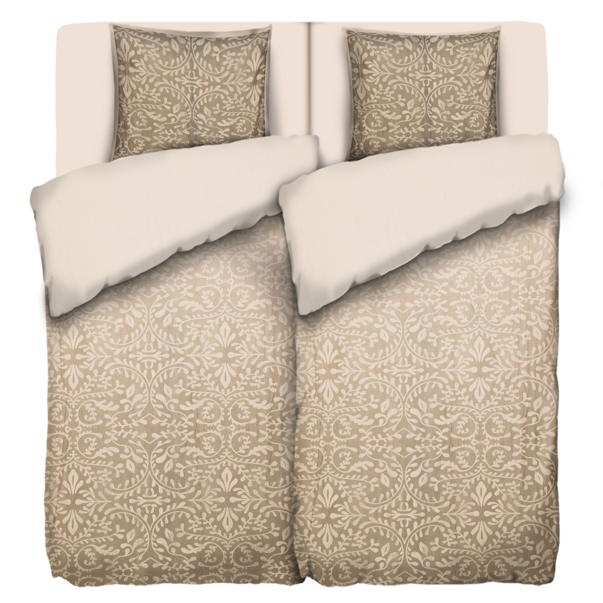 WINTERENGEL Wendebettwäsche mit Stehsaum,Ornament Mikrofaser Flanell Doppelbett, 6tlg