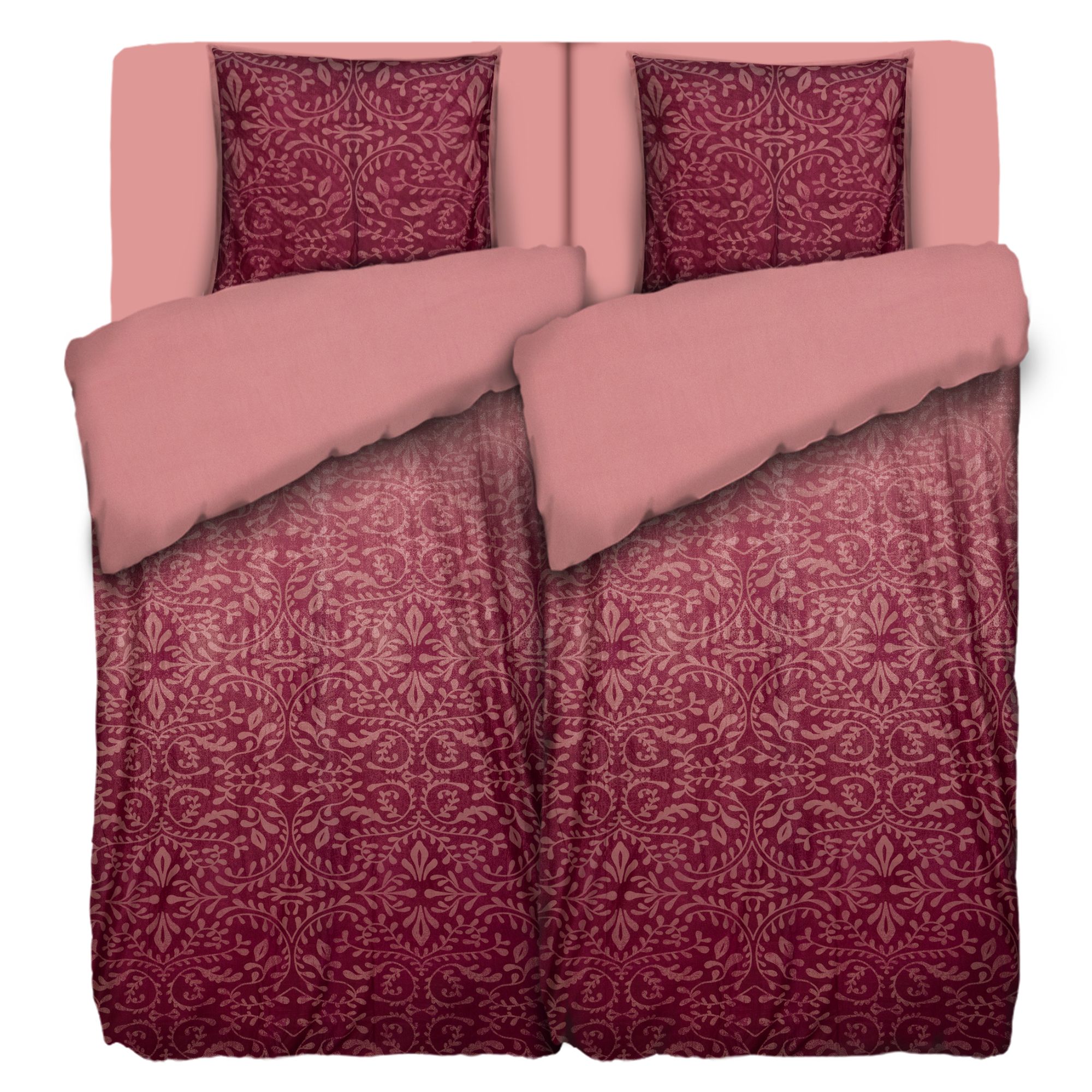 WINTERENGEL Wendebettwäsche mit Stehsaum,Ornament Mikrofaser Flanell Doppelbett, 6tlg