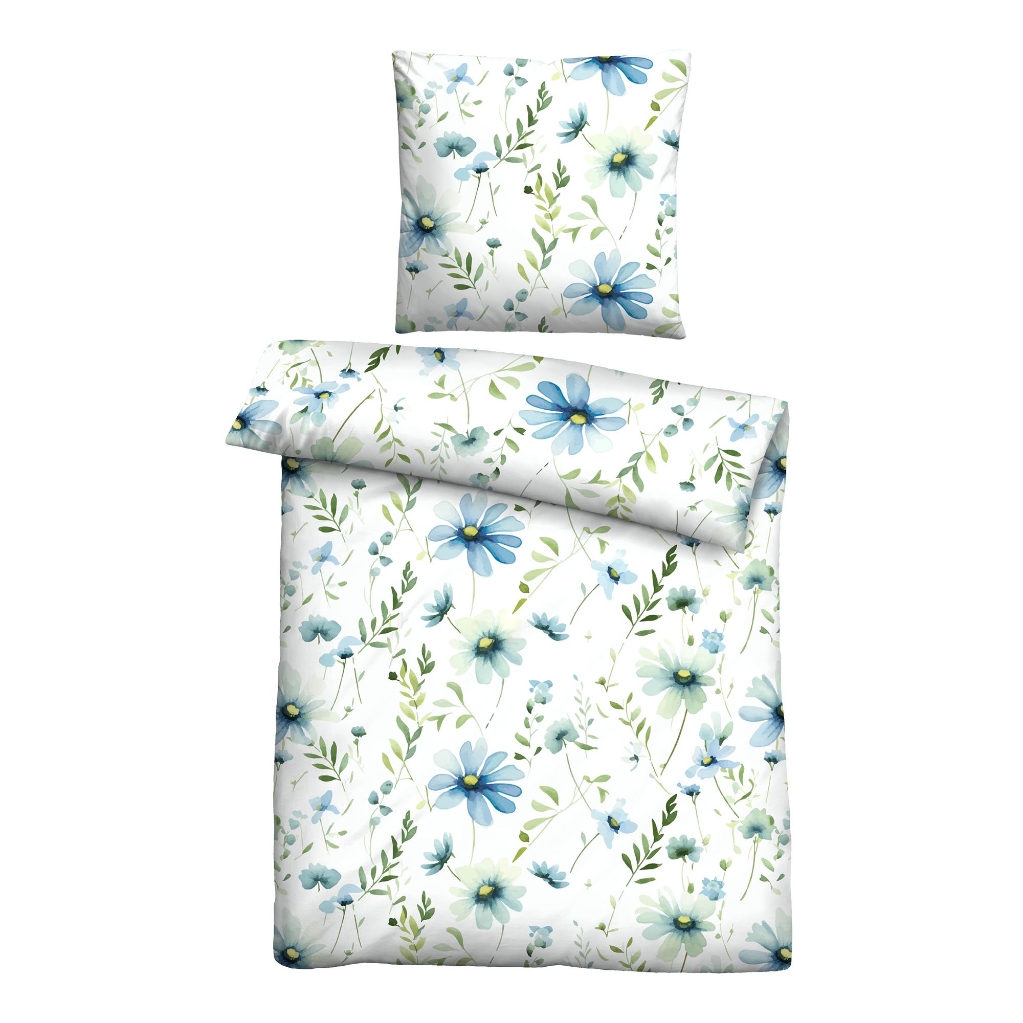 Castell® Bettwäsche geblümtes Design Baumwoll Seersucker Einzelbett, 2tlg.