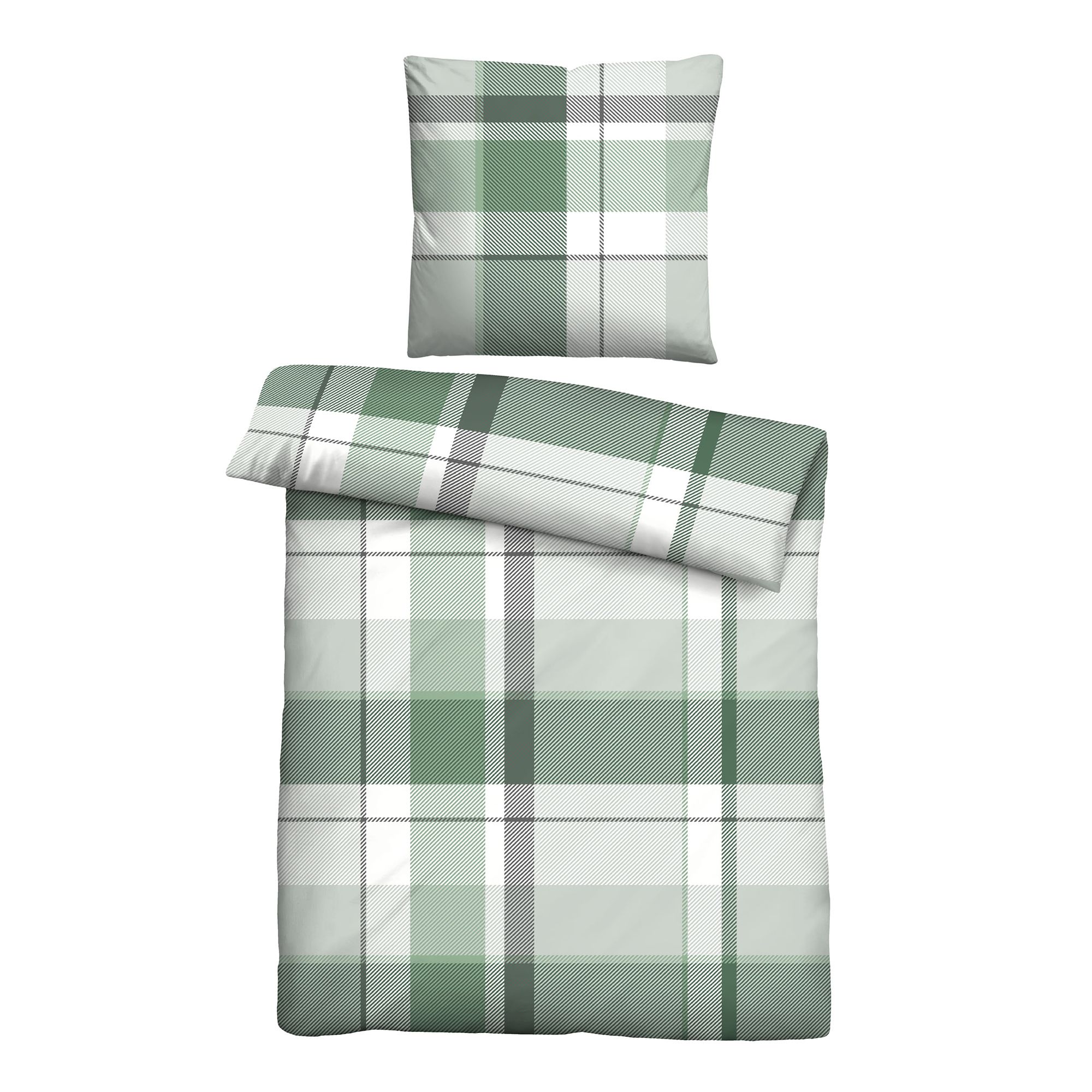 Castell® Bettwäsche großes Karo Baumwoll Feinbiber Einzelbett, 2tlg.