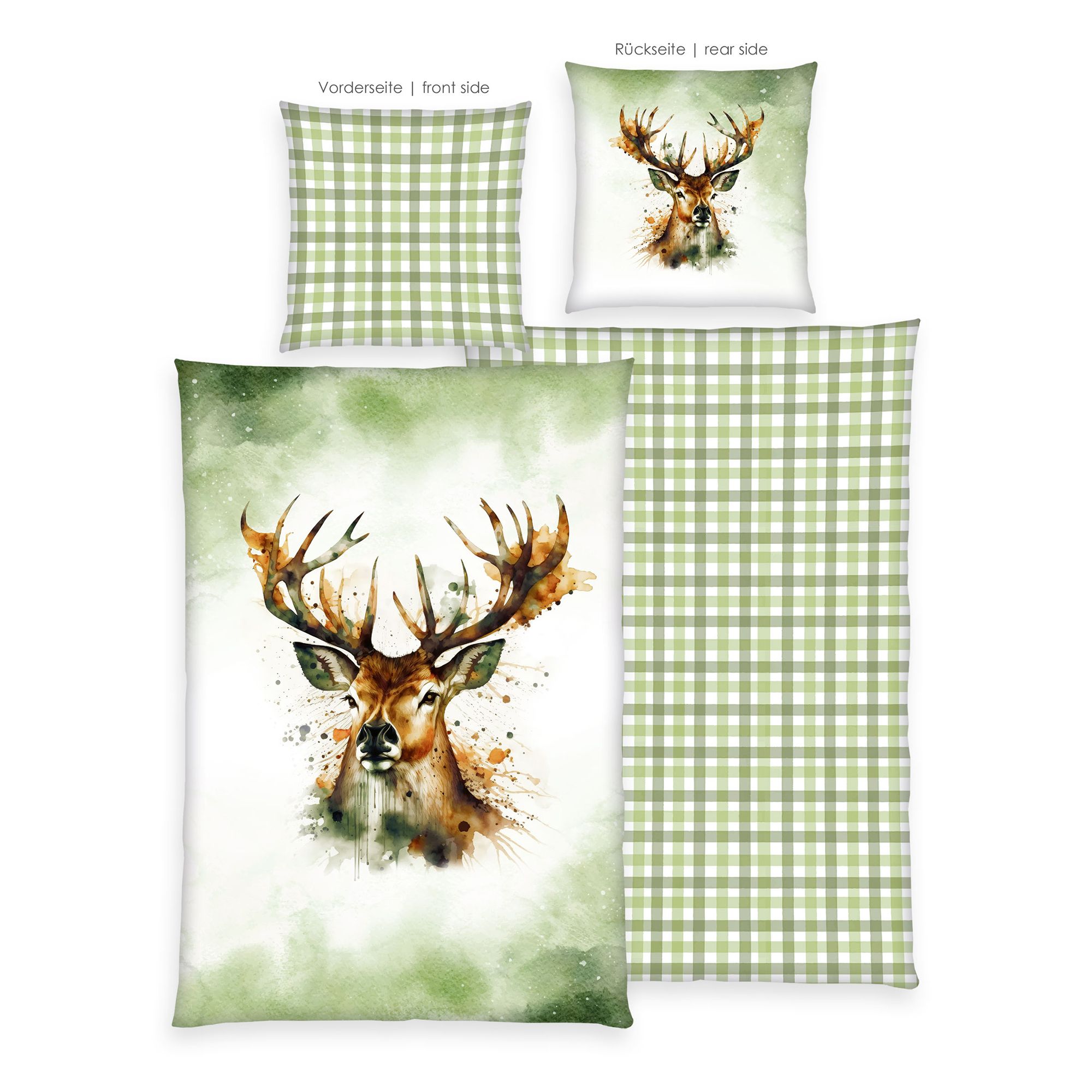 home® Edition by HERDING Bettwäsche Hirsch Baumwoll Renforcé Einzelbett, 2tlg.