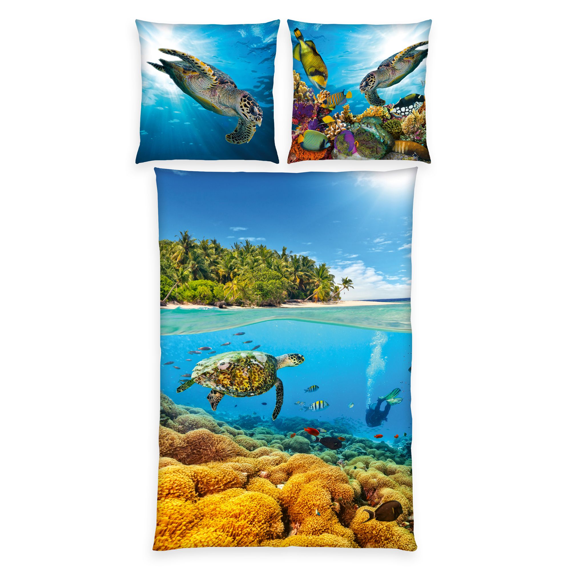 HERDING Bettwäsche Meerestiere Mikrofaser Einzelbett, 2tlg.
