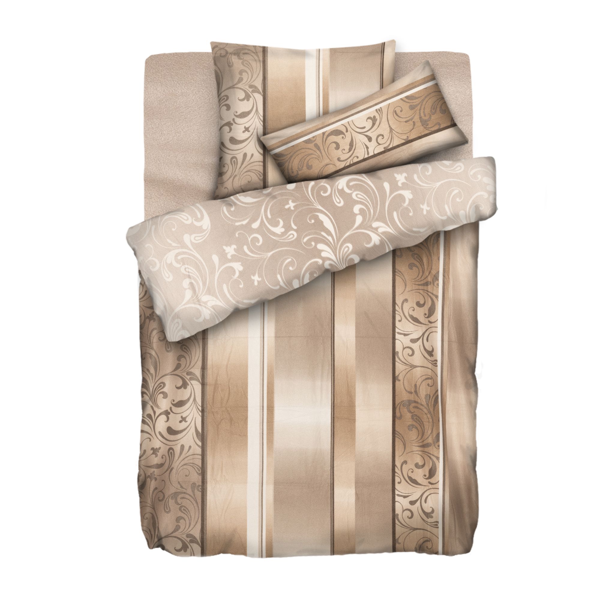 WINTERENGEL Wendebettwäsche Ranken & Farbverlauf Mikrofaser Flanell Doppelbett, 8tlg.