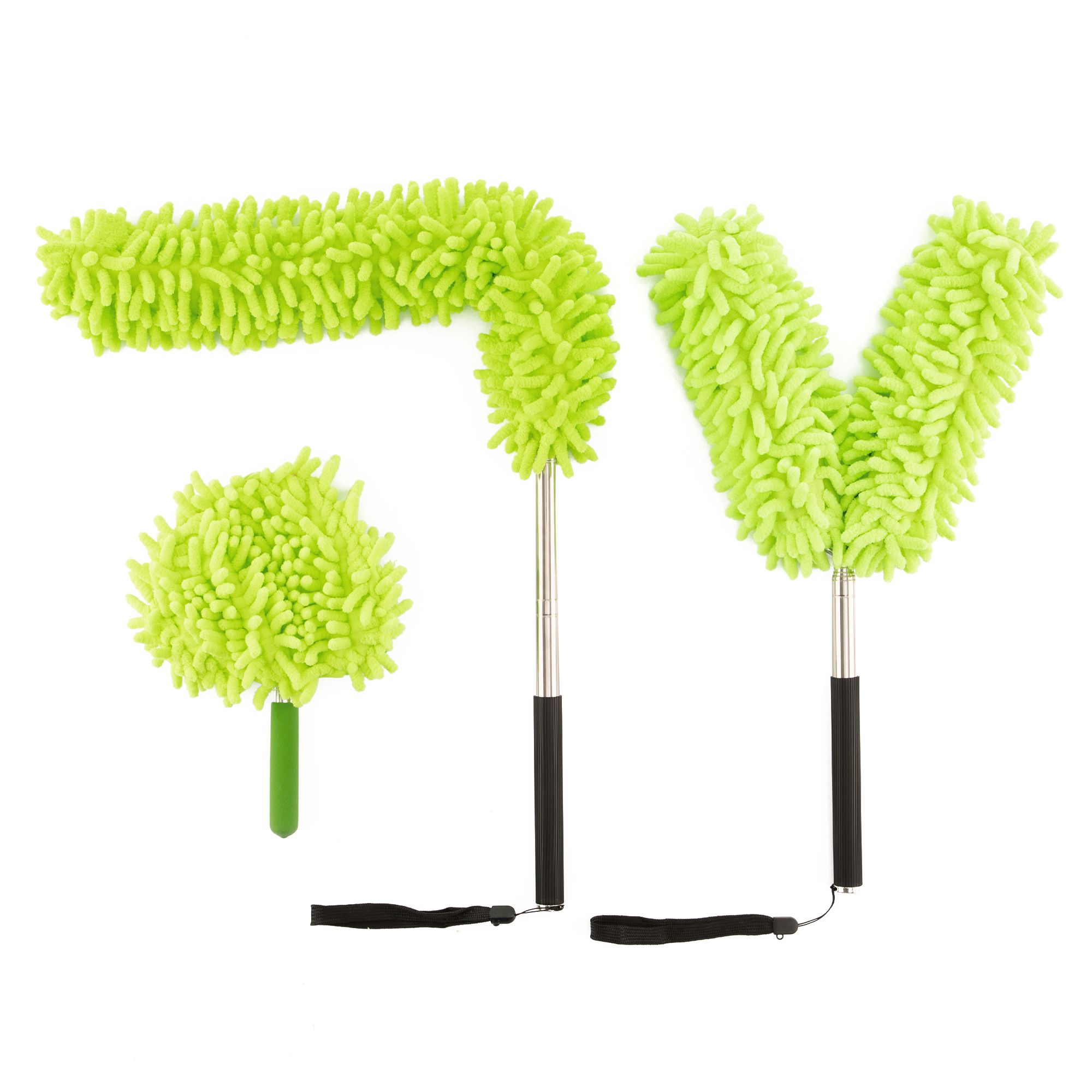StaubWunder Teleskop-Staubwedel mit Chenille-Kopf waschbar bis 40°C 3tlg.