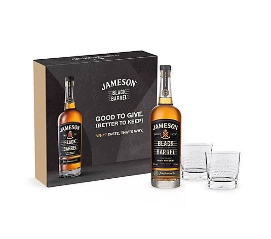 JAMESON Black Barrel Box 1 Flasche Jameson 2 Glas Tumbler Inhalt 0,7l