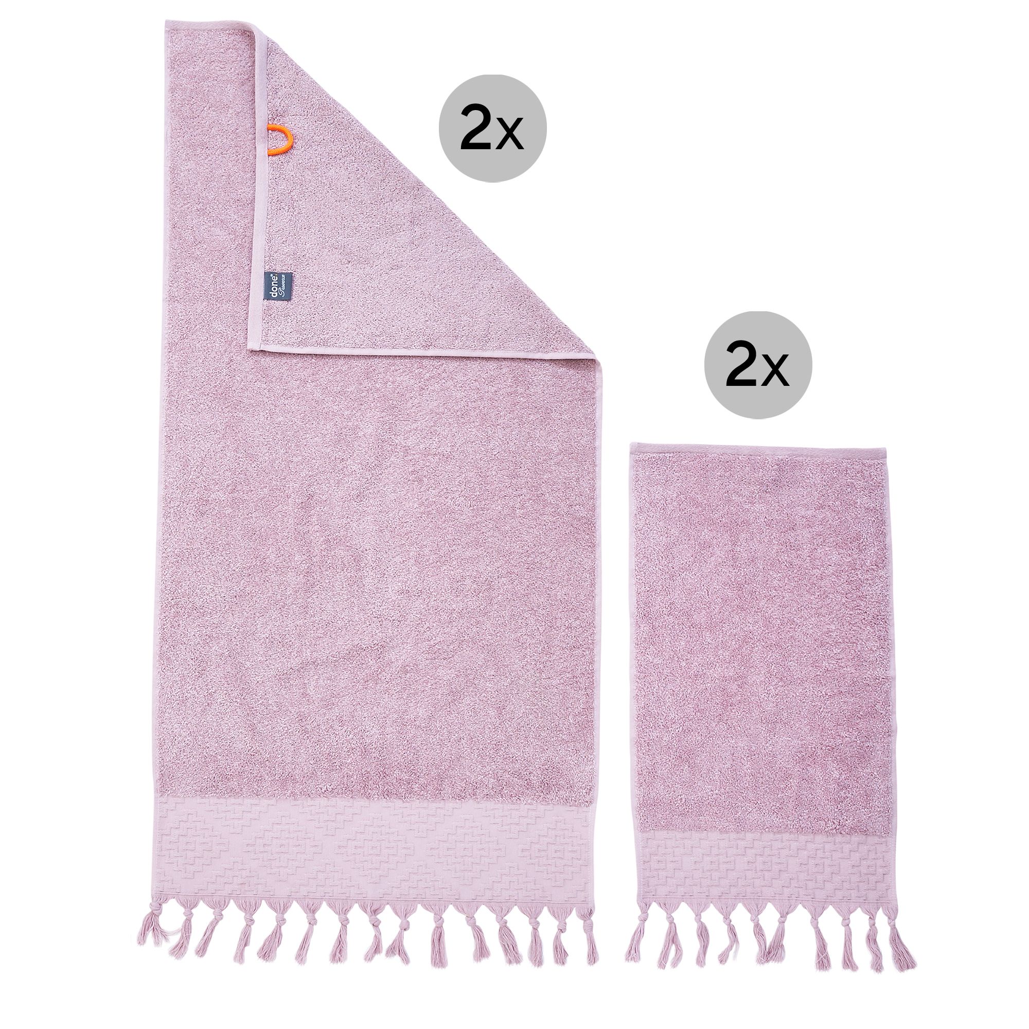 done.® 4tlg. Handtuch-Set PROVENCE BOHÈME 100% Baumwolle 30x50cm & 50x100cm
