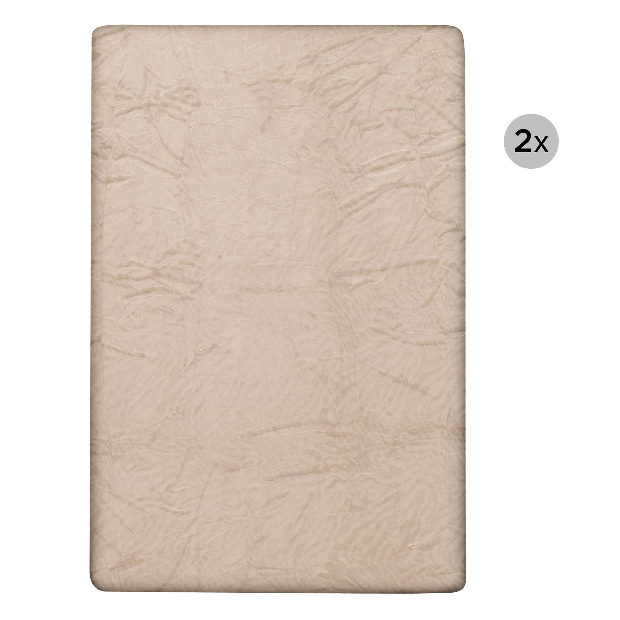 MONT CHALET 2 Fell-Spannbettlaken Hoch-/Tiefstruktur Mikrofaser Chinchilla ca. 100x200cm