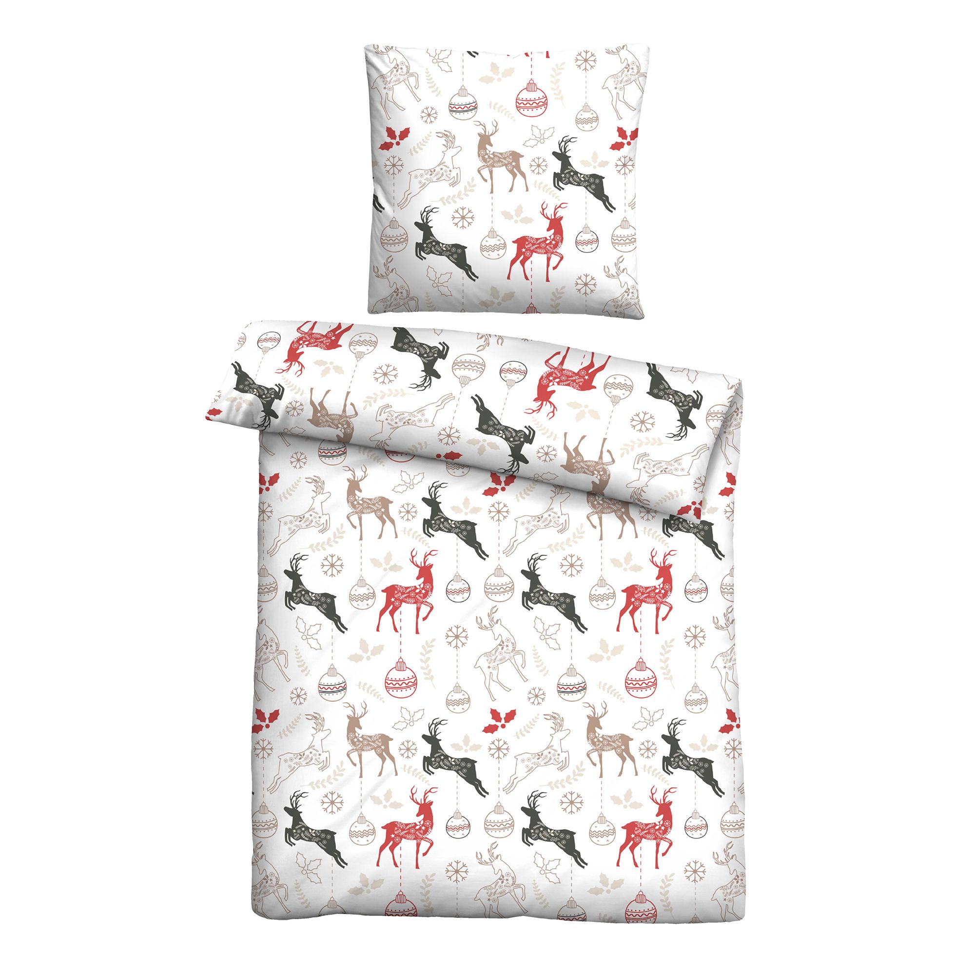 Castell® Bettwäsche Weihnachten Baumwoll Feinbiber Einzelbett, 2tlg.