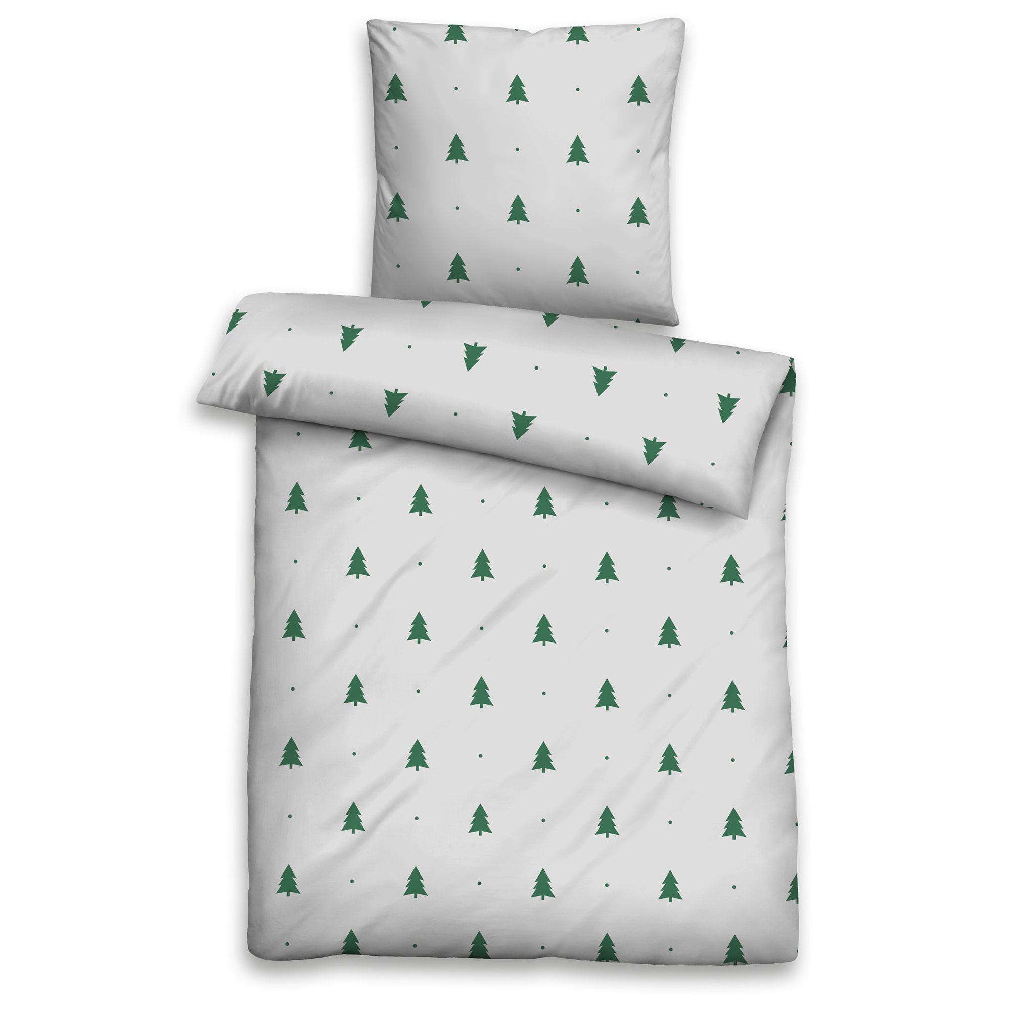 Castell® Bettwäsche Tannenbäume Baumwoll Feinbiber Einzelbett, 2tlg.
