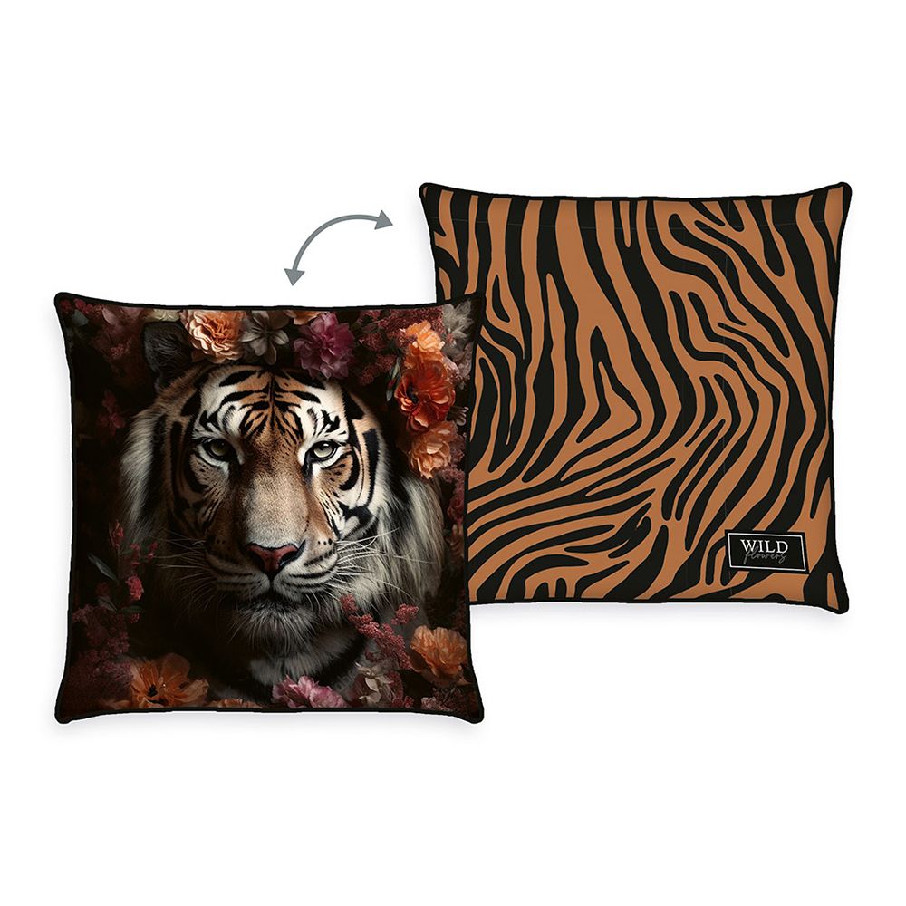 home® Edition by HERDING Kissen Wild Flowers Tiger gefüllt, wendbar waschbar