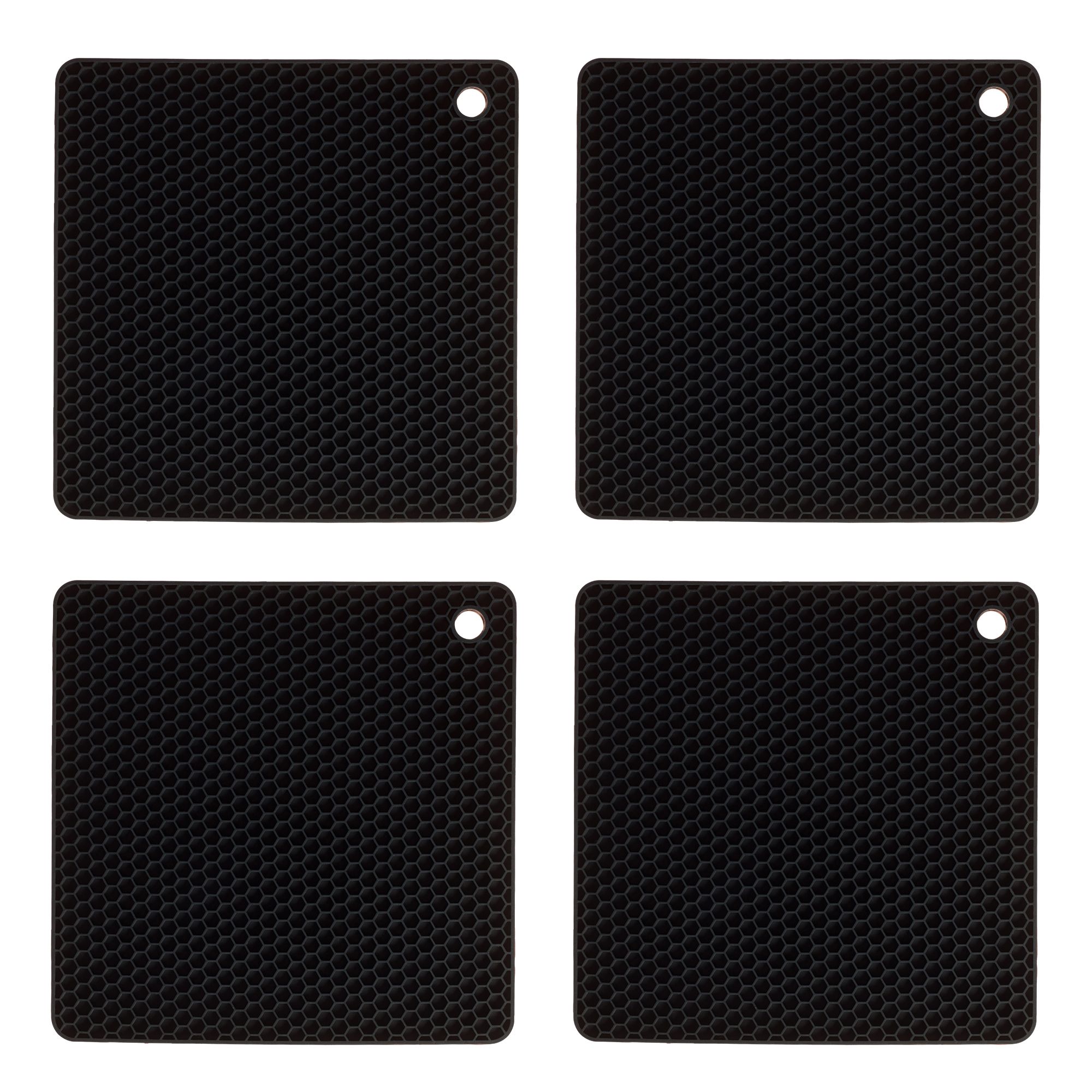 KOCHBLUME® 4 Wabenuntersetzer aus Silikon quadratisch 19x19x1cm