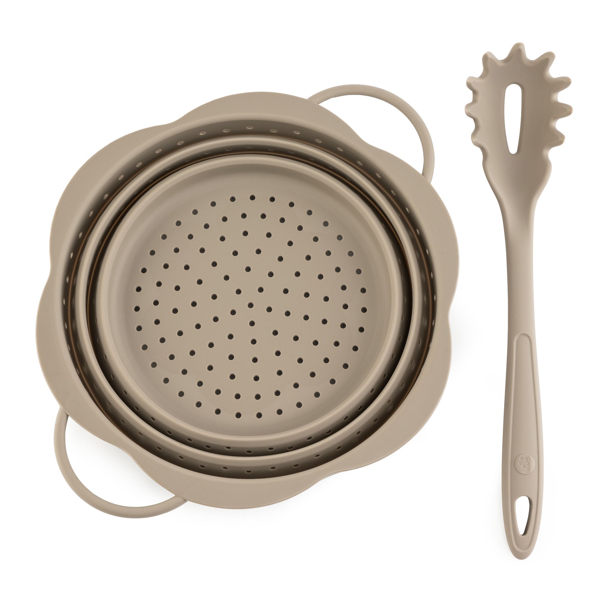KOCHBLUME® Spaghetti-Set faltbares Sieb L & Pastalöffel Silikon, 2tlg.