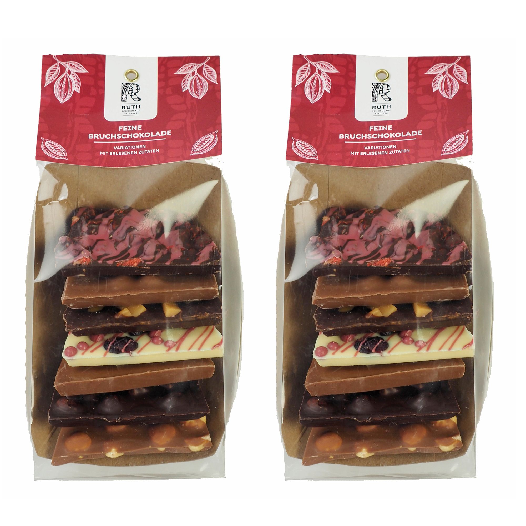 RUTH SCHOKOLADE Bruchschokoladen-Set 3 versch. Varianten Inhalt 350g