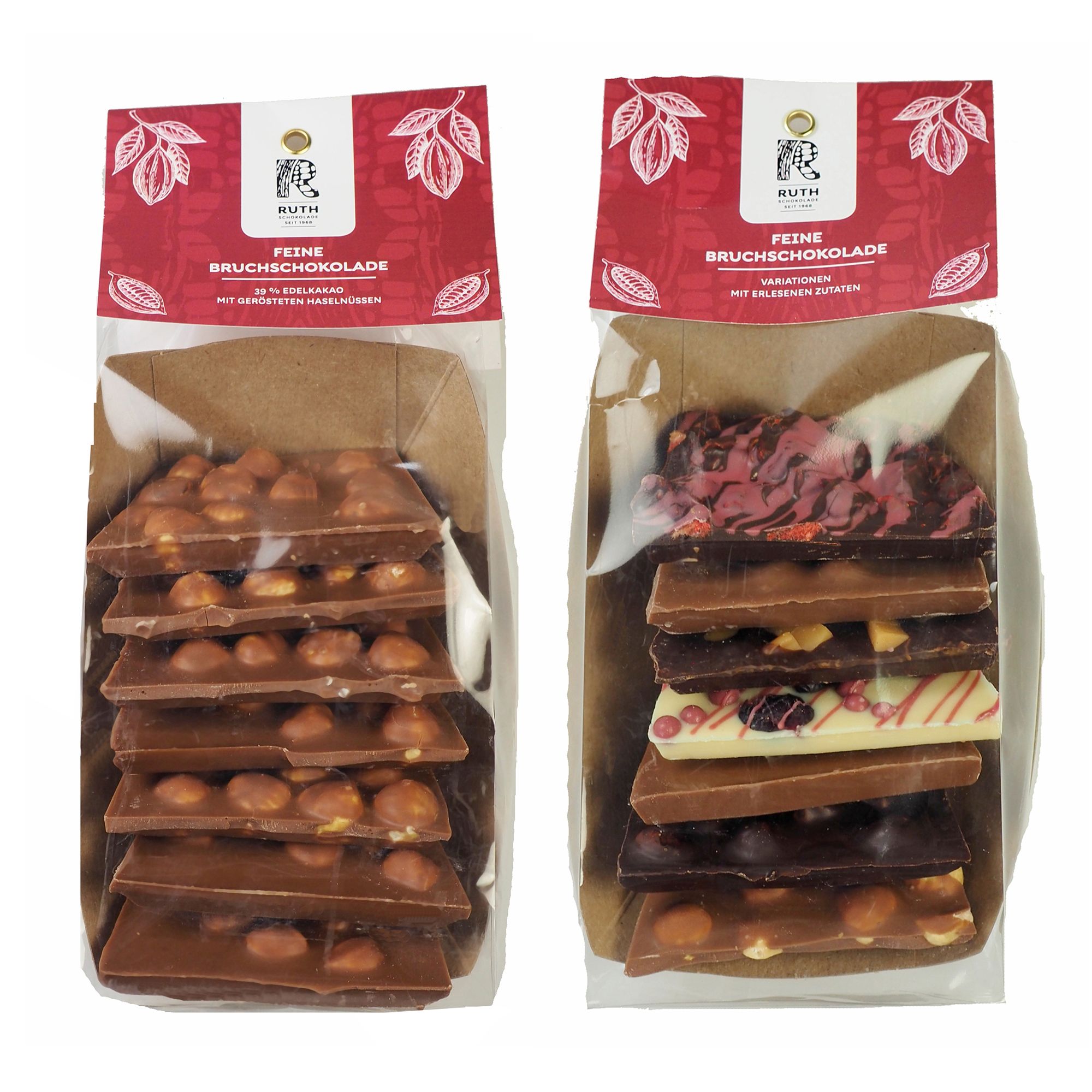 RUTH SCHOKOLADE Bruchschokoladen-Set 3 versch. Varianten Inhalt 350g